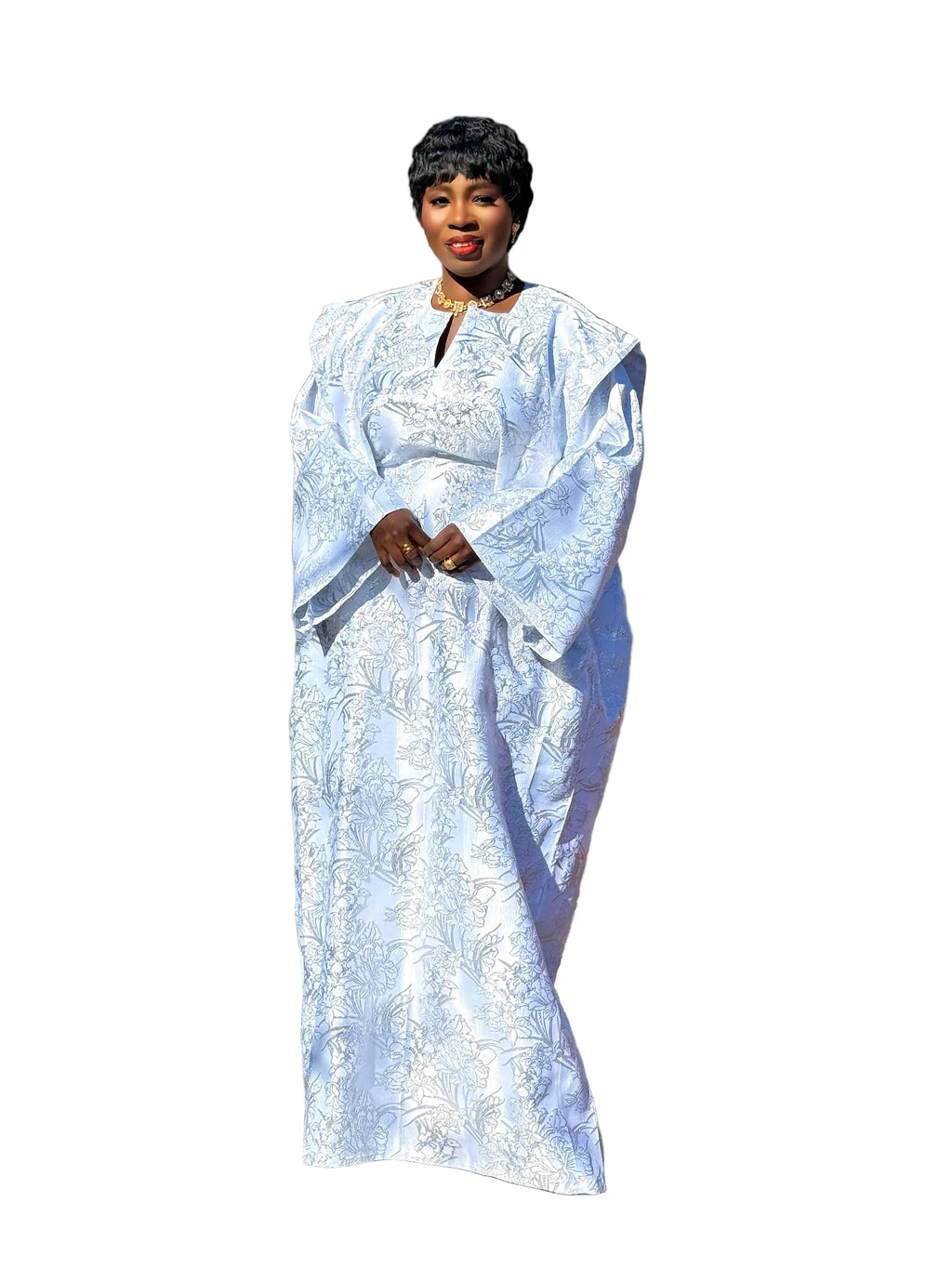 Faridah Luxury brocade boubou dress with head wrap
