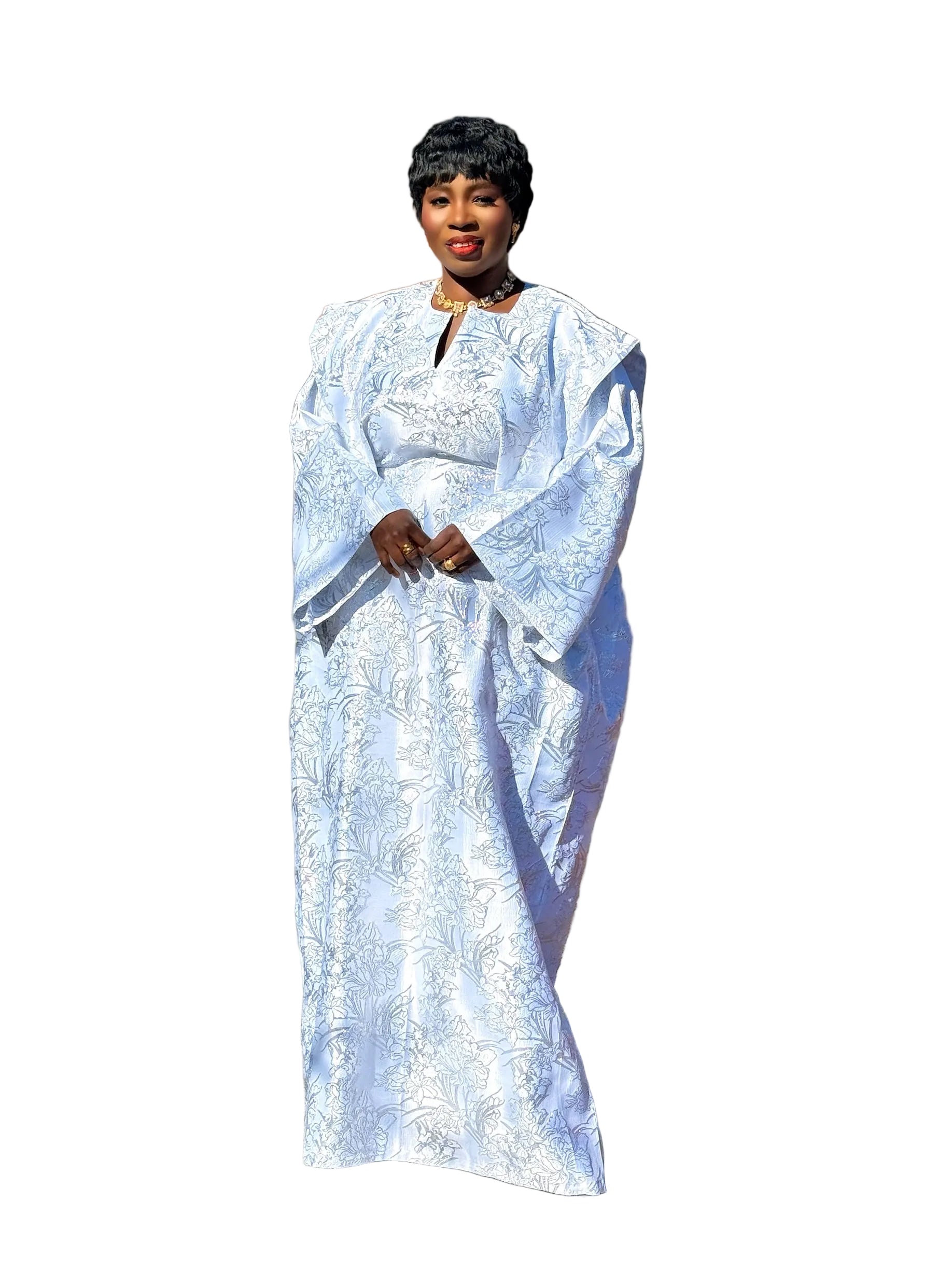 Faridah Luxury brocade boubou dress with head wrap