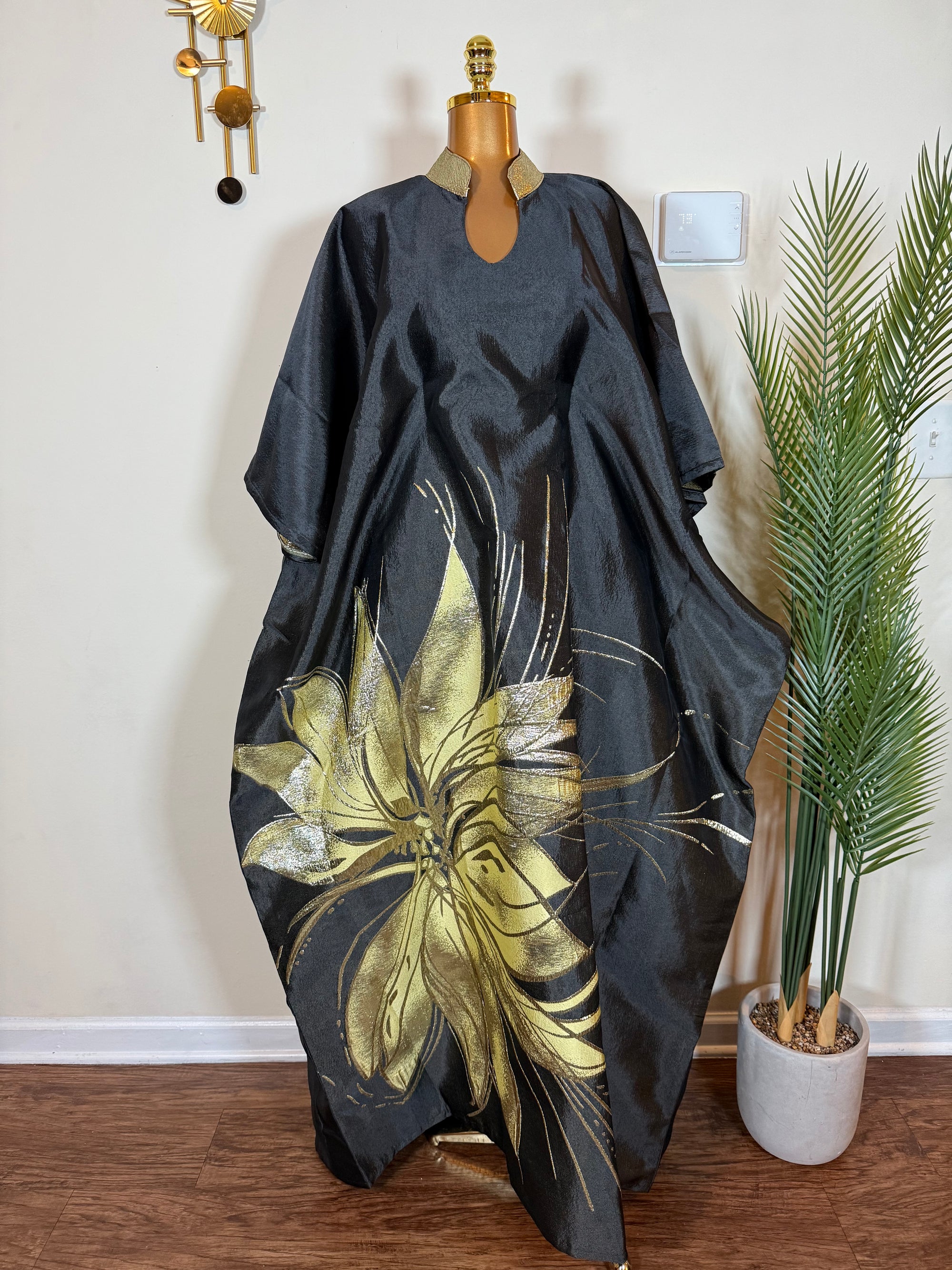 Brocade Bubu Set 62” Luxury Kaftan with Head Wrap & Inner Belt