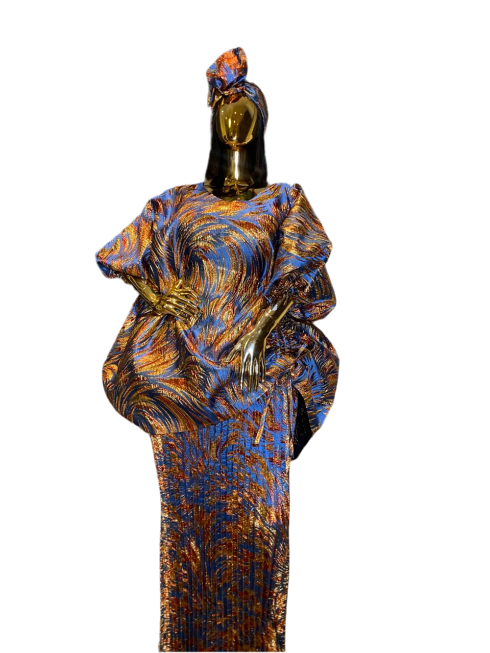Elegant 2-Piece Pleated Skirt & Bubu Top Set One Size