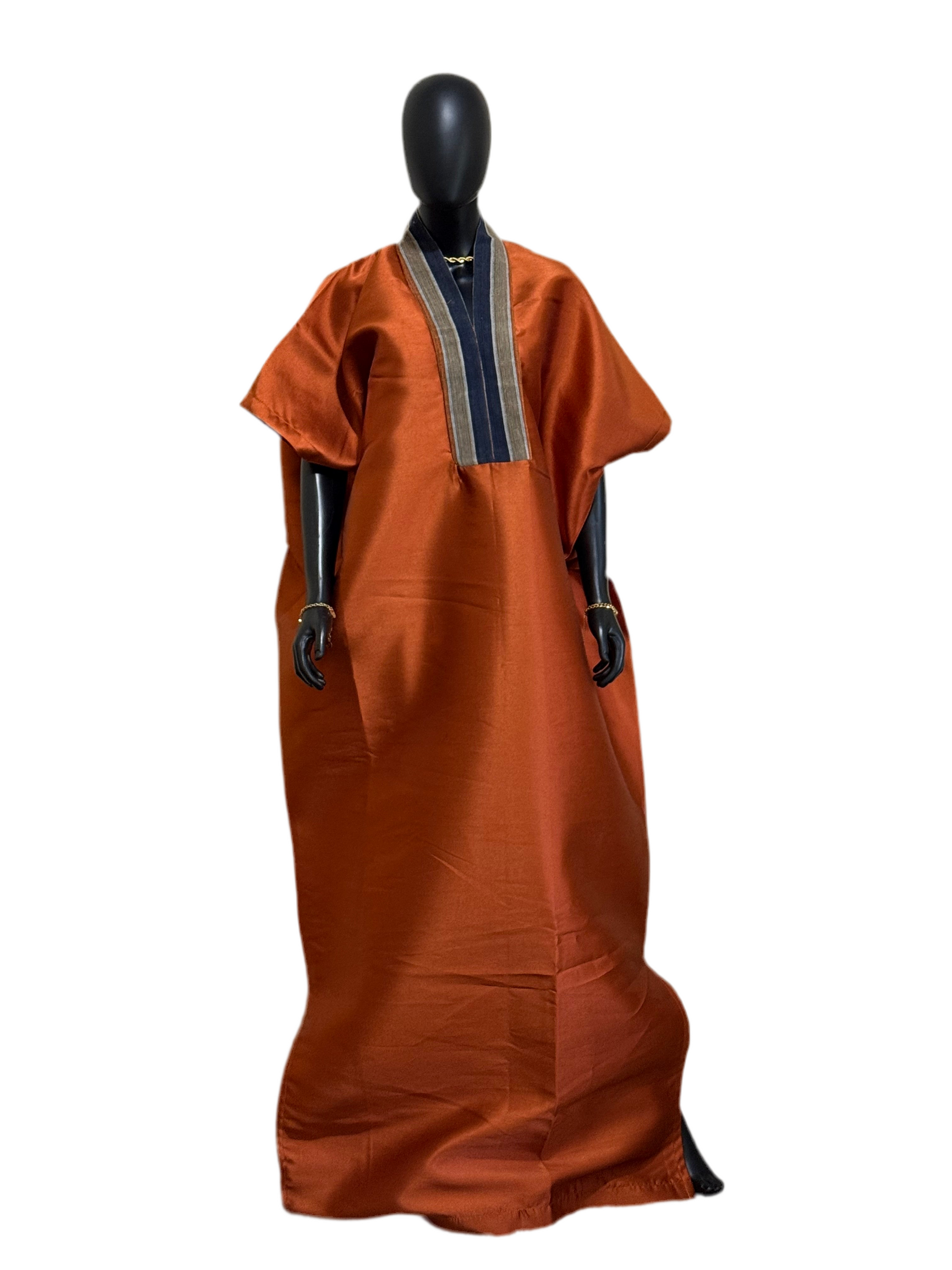 Mercy Mikado Bubu Dress with ASOKE Neckline & Scarf – 65” Length