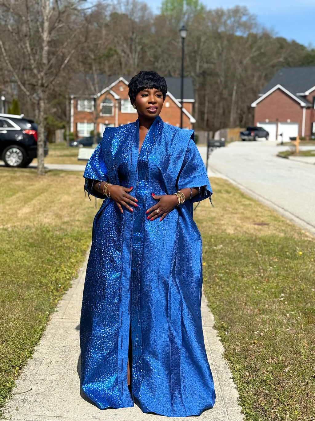 Adeola Beaded ombré Brocade Bubu