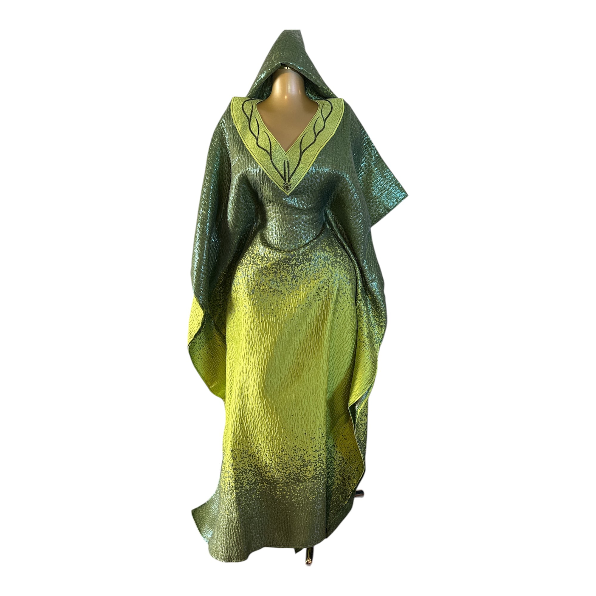 Brocade Embroidered Bubu with Head tie & Inner Belt
