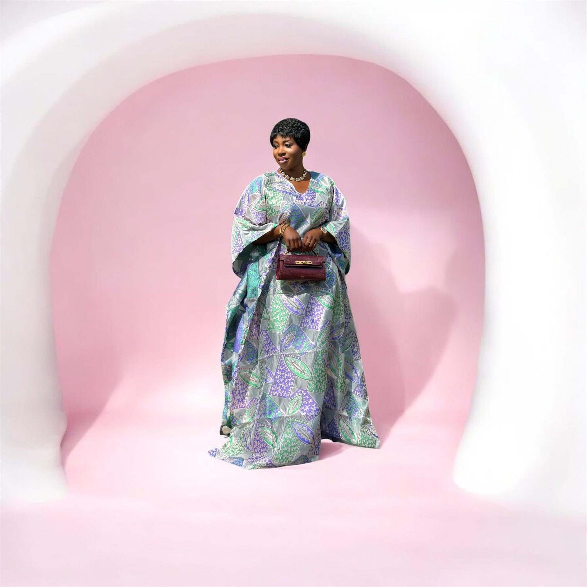 JASMIN Luxury brocade Organza boubou dress