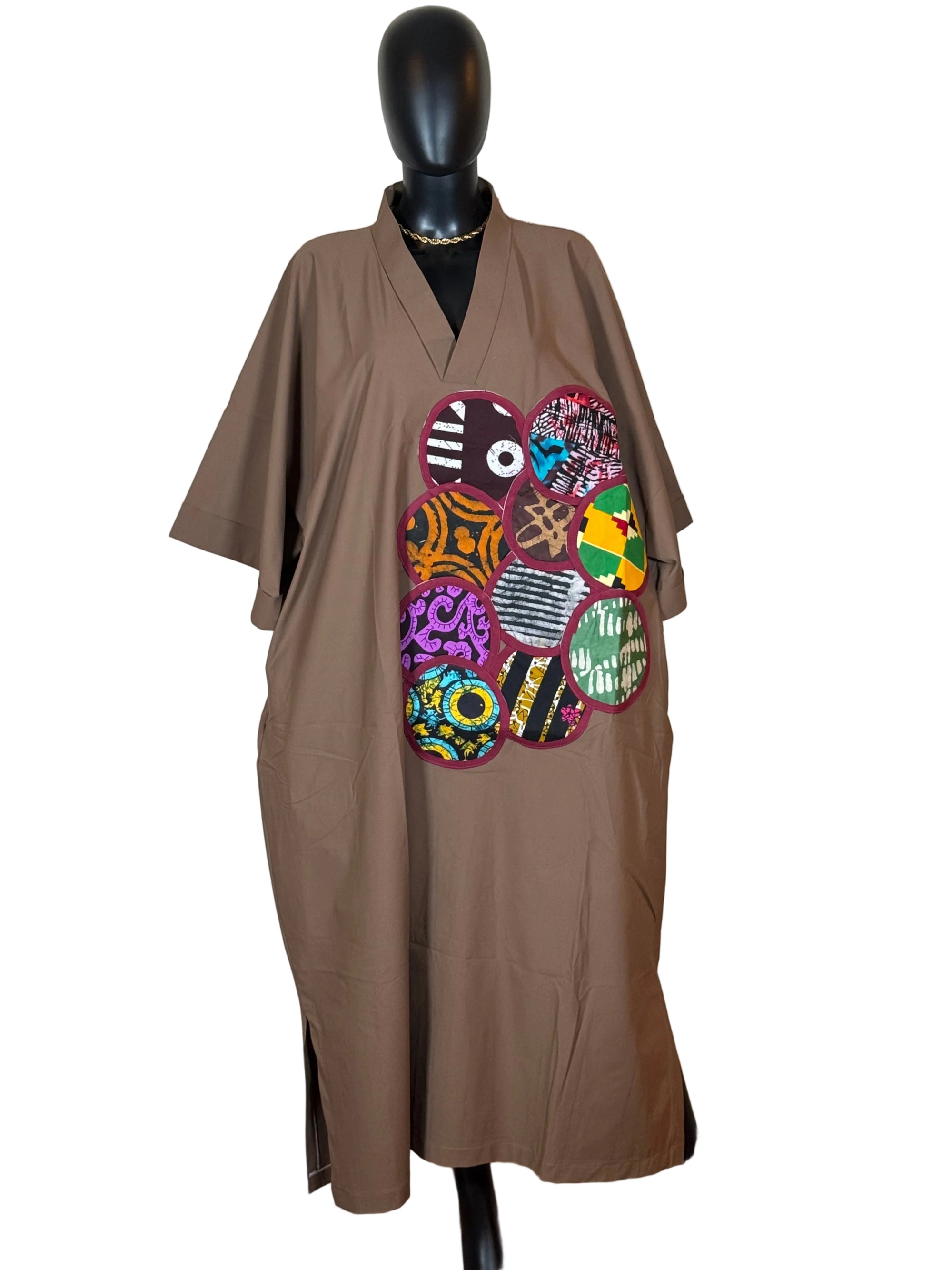 Cotton Ankara patch Bubu dress