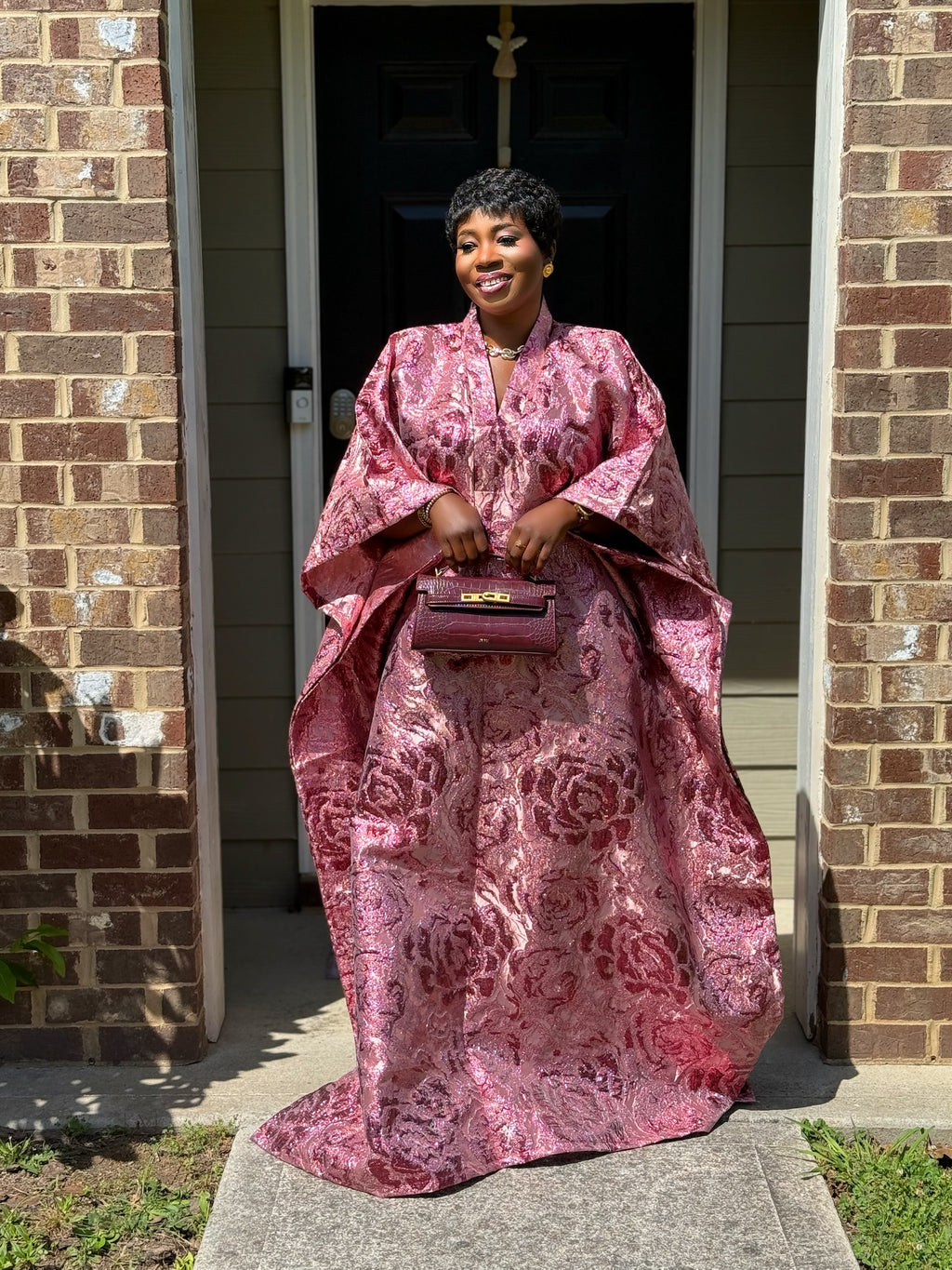 Faridah Luxury brocade boubou dress with head wrap