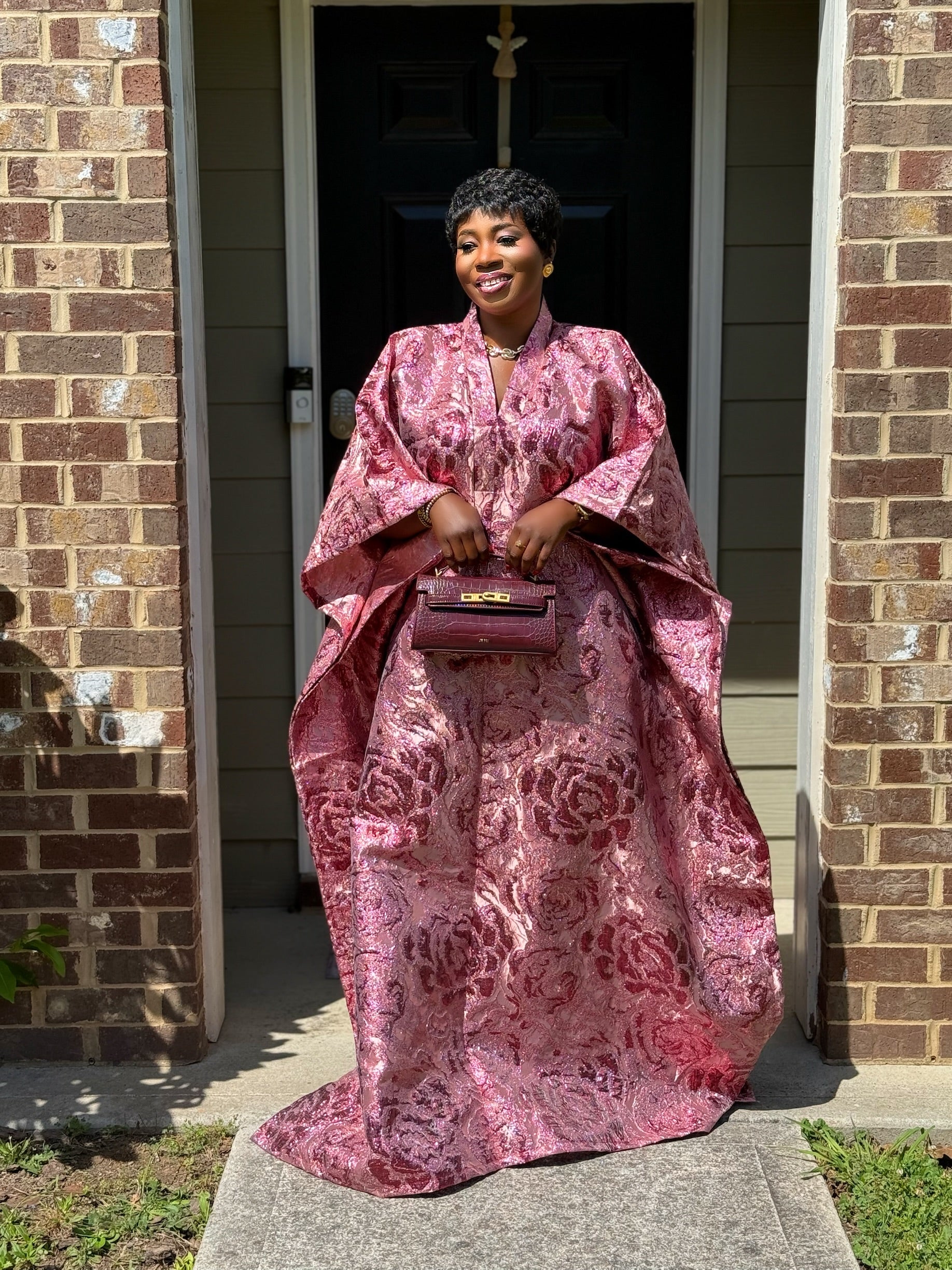 Faridah Luxury brocade boubou dress with head wrap