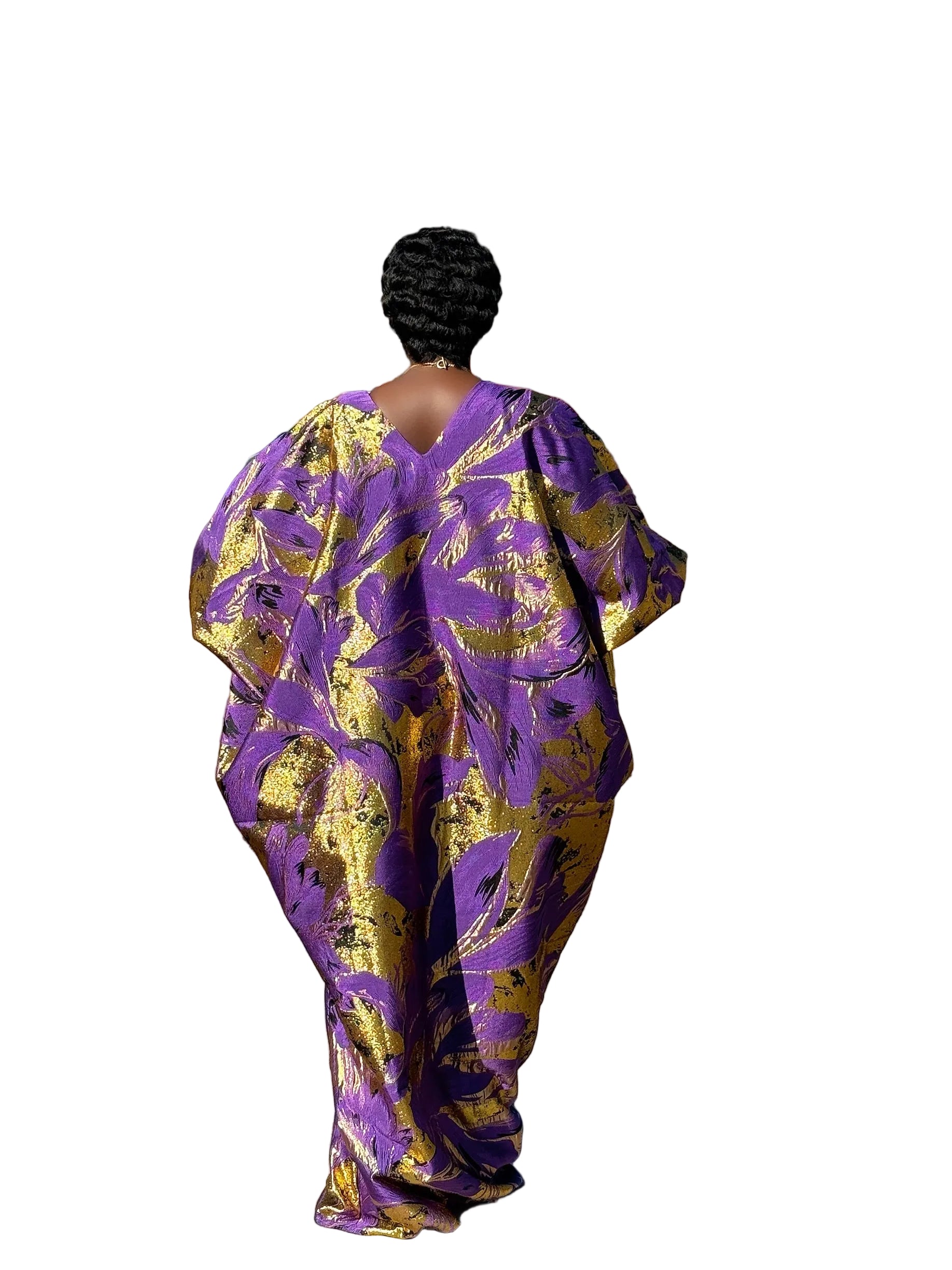 Yaya Luxury brocade boubou dress with head wrap