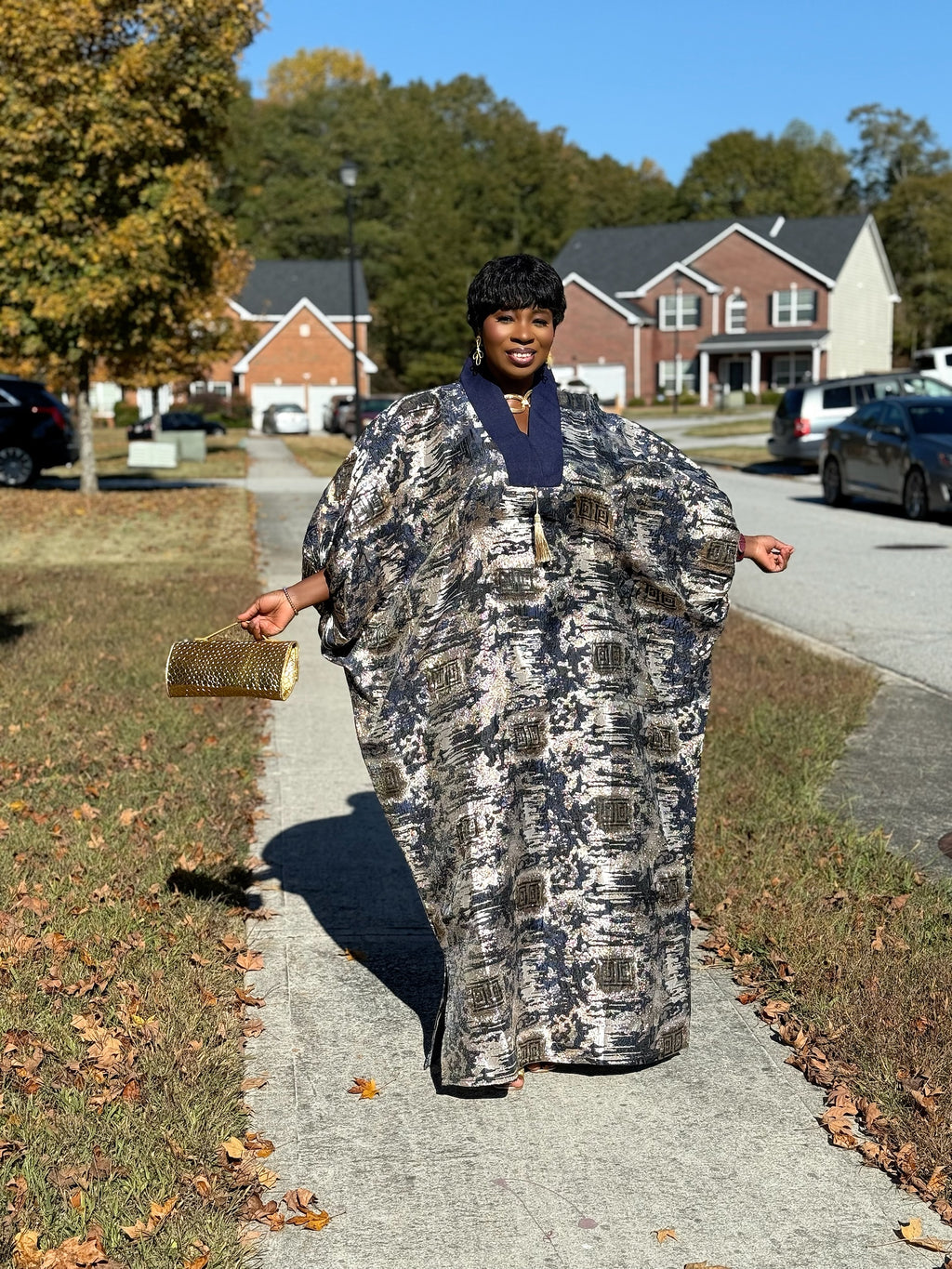 Daliah Luxury brocade boubou dress with Asoke