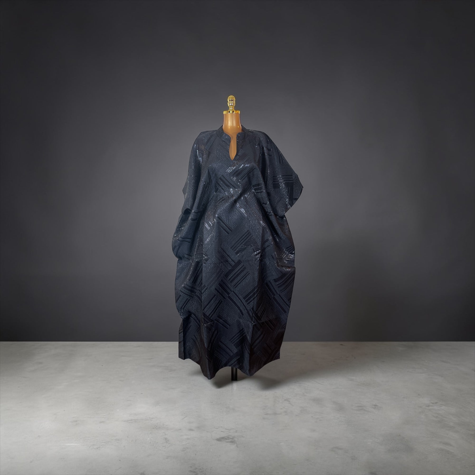 Luxury brocade boubou dress with head wrap