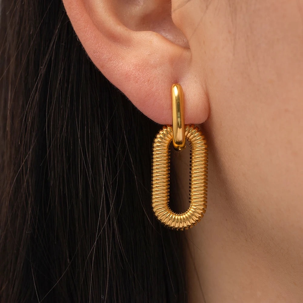DOUBLE HOOP GOLD EARRINGS