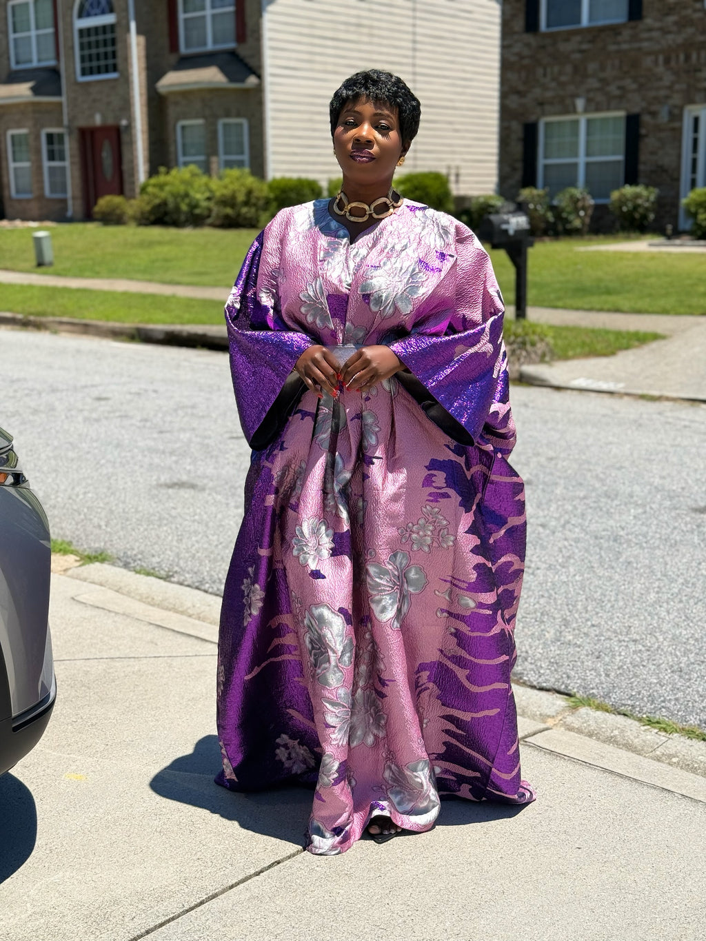 Emerald Bloom Luxury Brocade Boubou Set