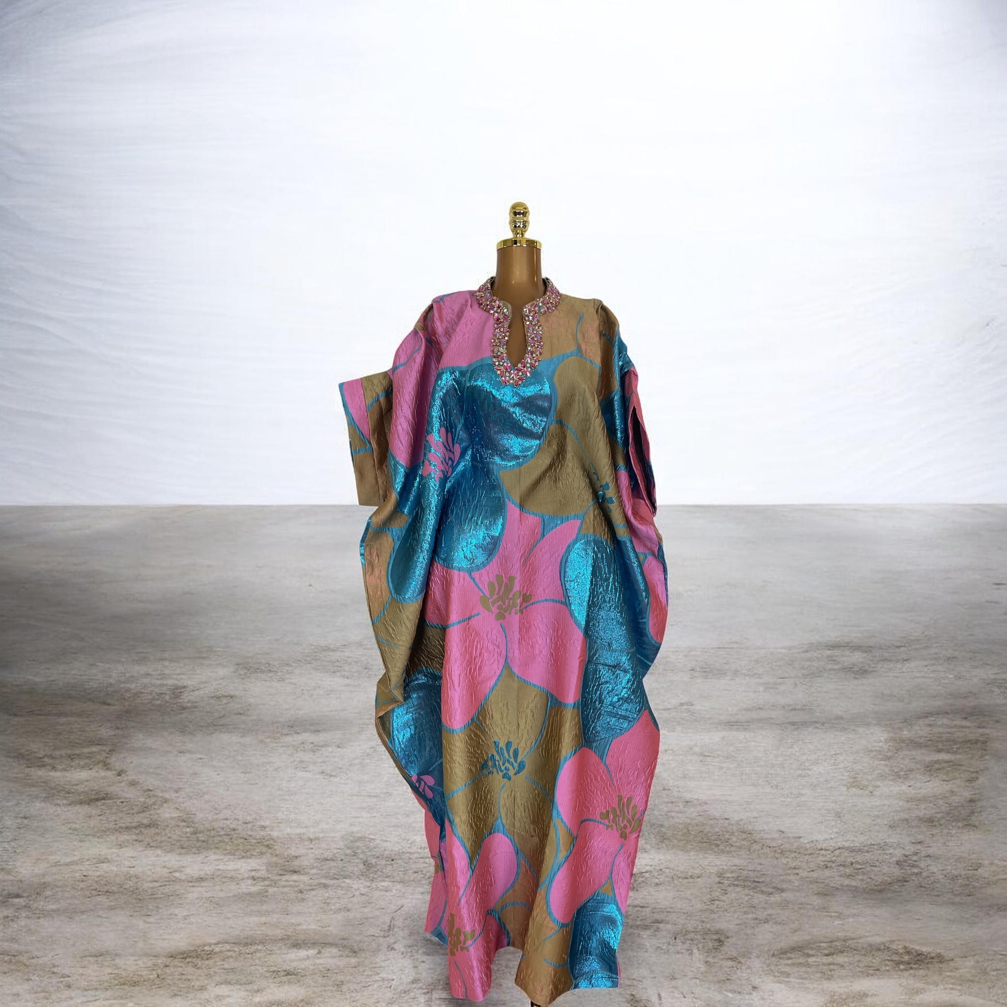 Dela Luxury brocade butterfly Bubu dress