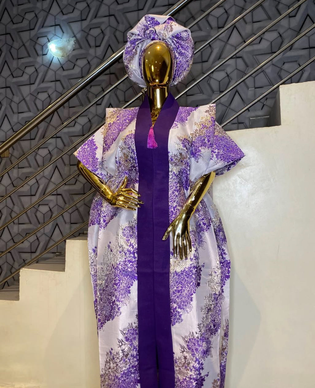 JASMIN Luxury brocade boubou dress with Asoke