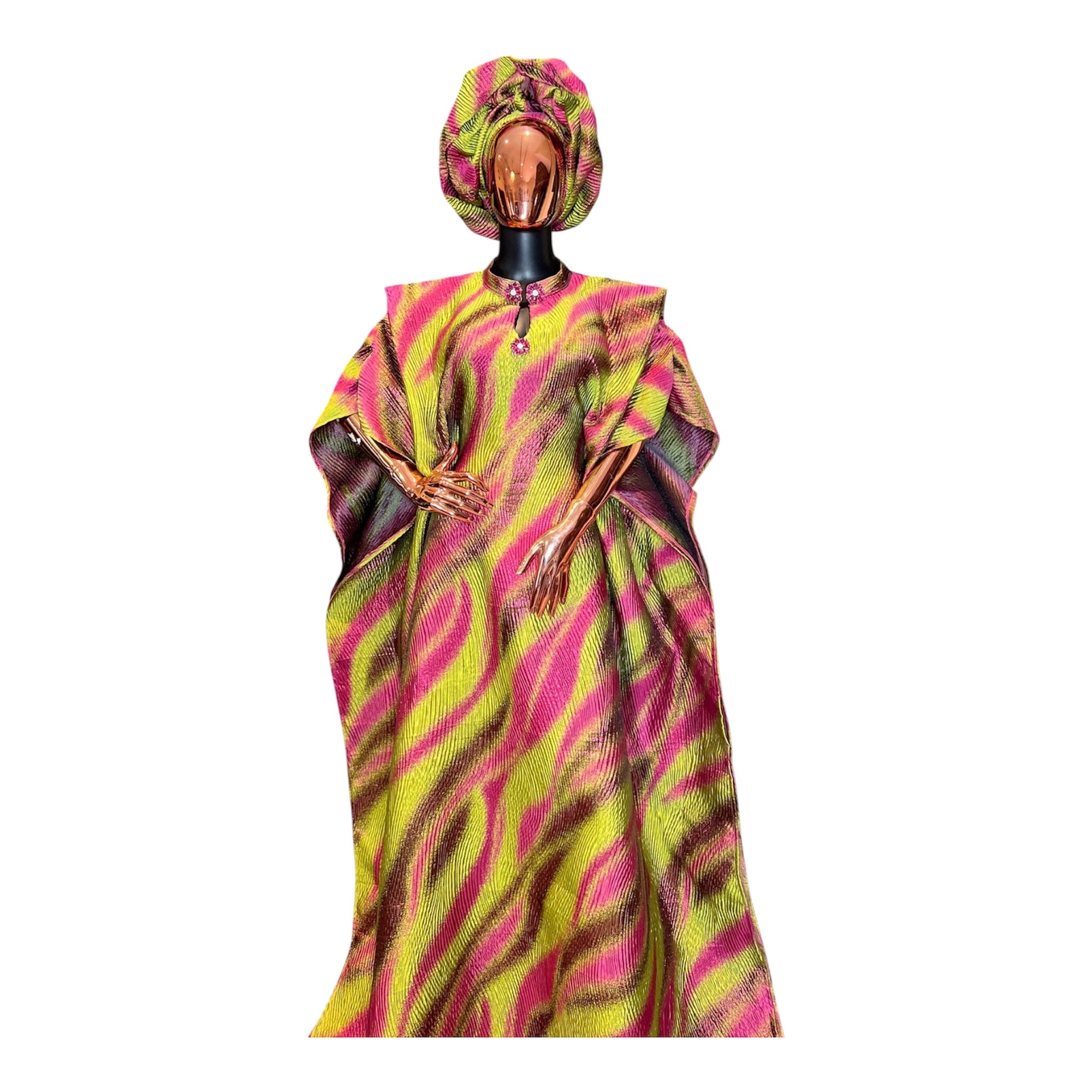 Dela Luxury brocade butterfly Bubu dress