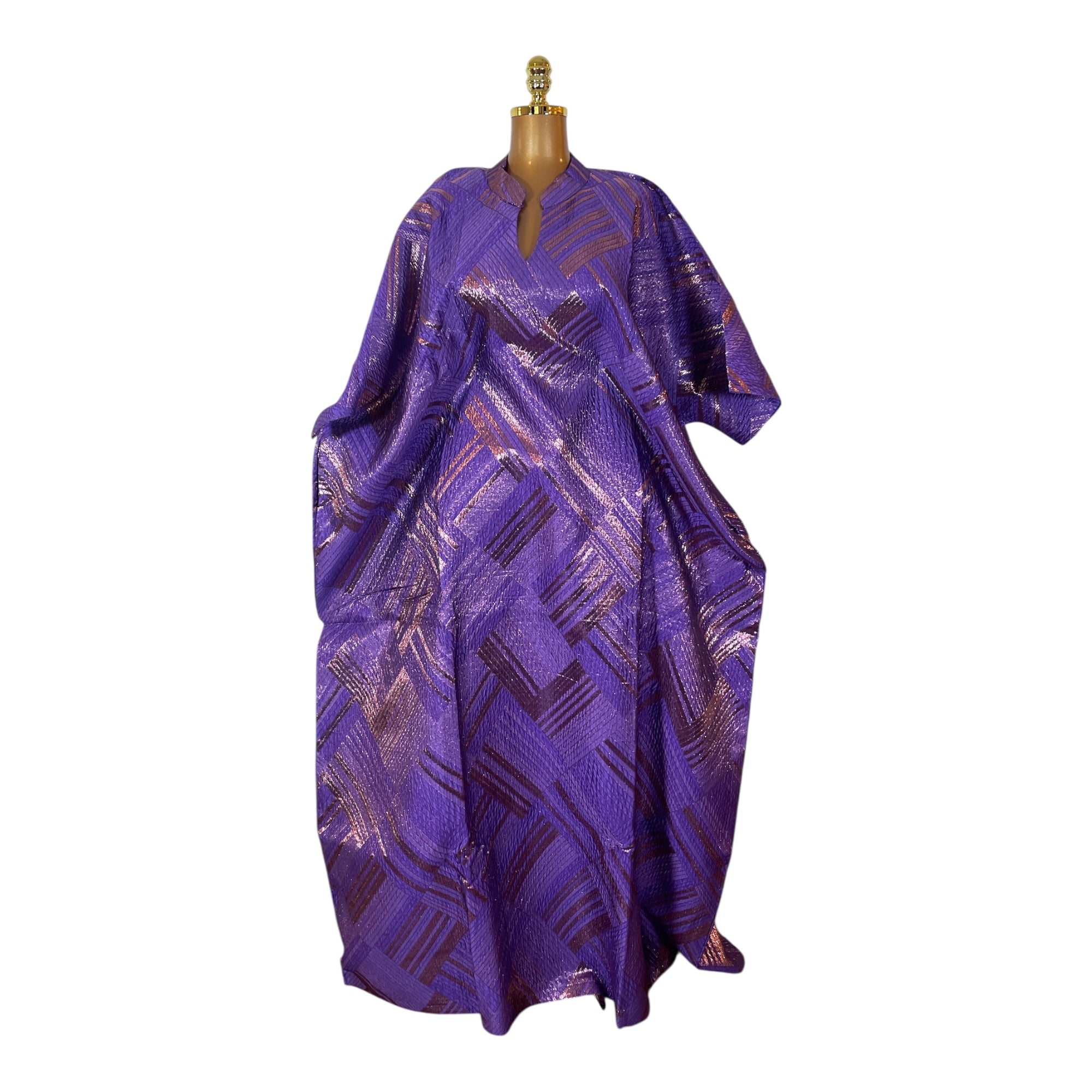 Luxury brocade boubou dress with head wrap