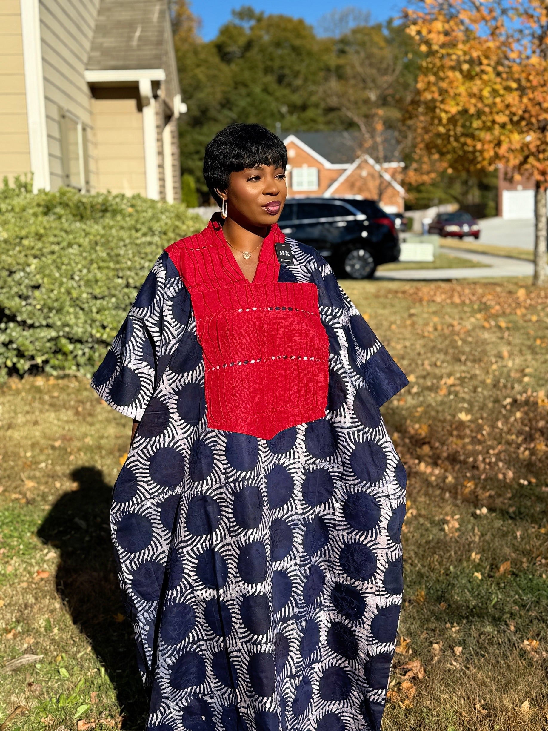 Amarachi Luxury Cotton Adire (Tie and Dye) Bubu with head wrap