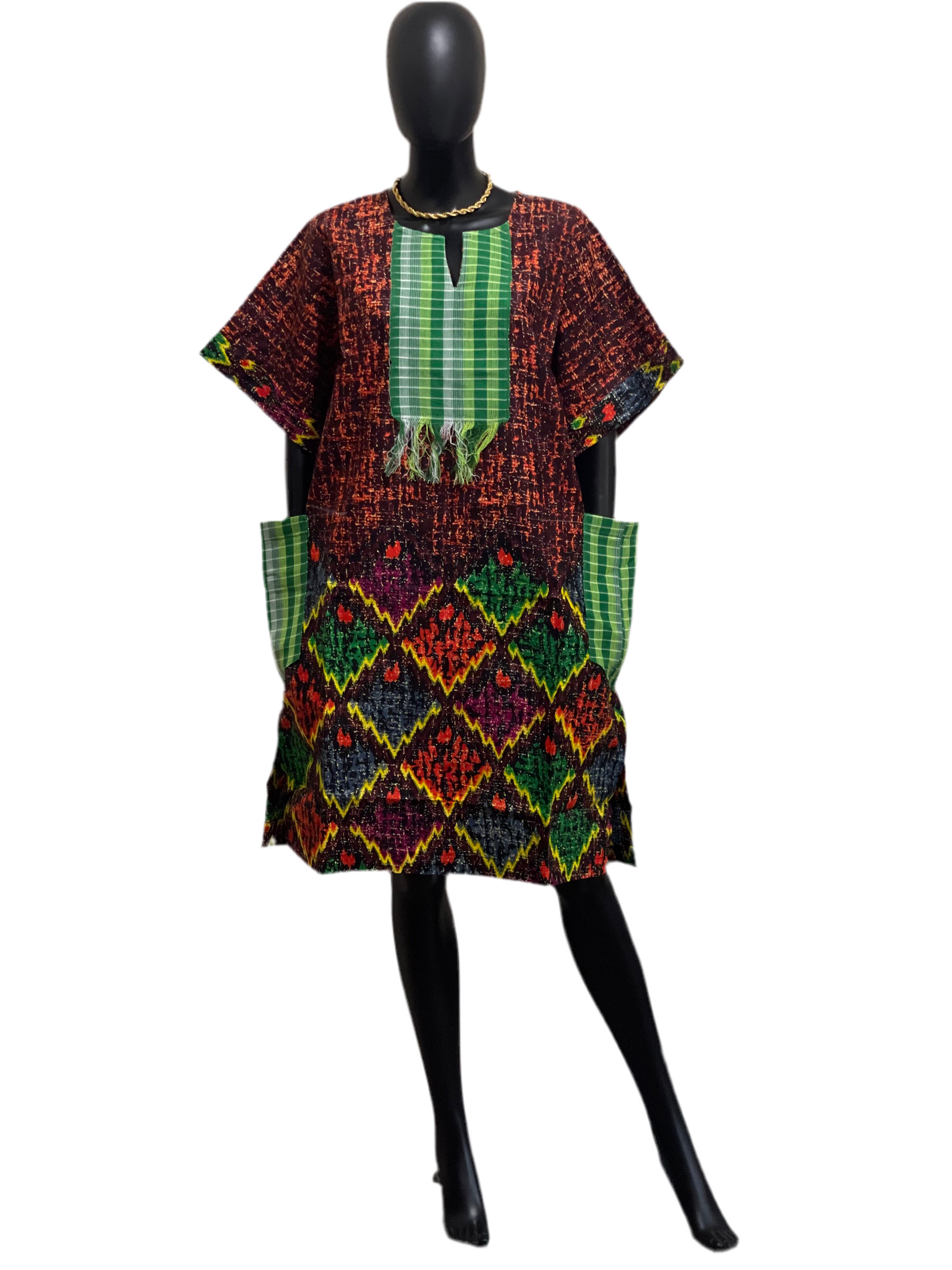 Short Ankara Bubu Dress with Asoke