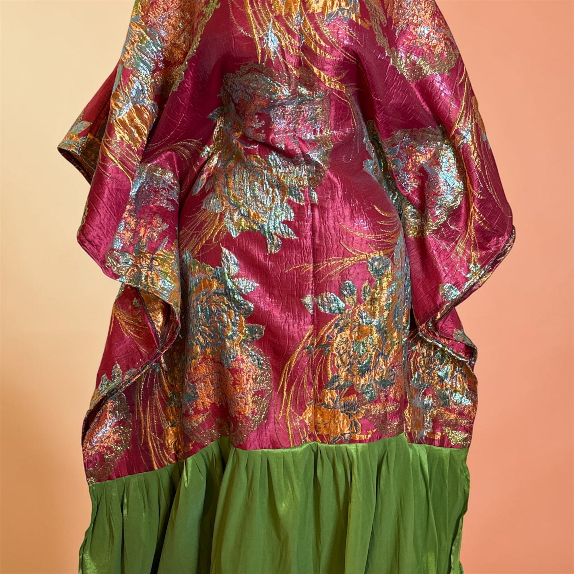 Luxury Brocade Boubou Dress –Ruffle Hem | Elegant African Maxi Dress | One Size Fits All