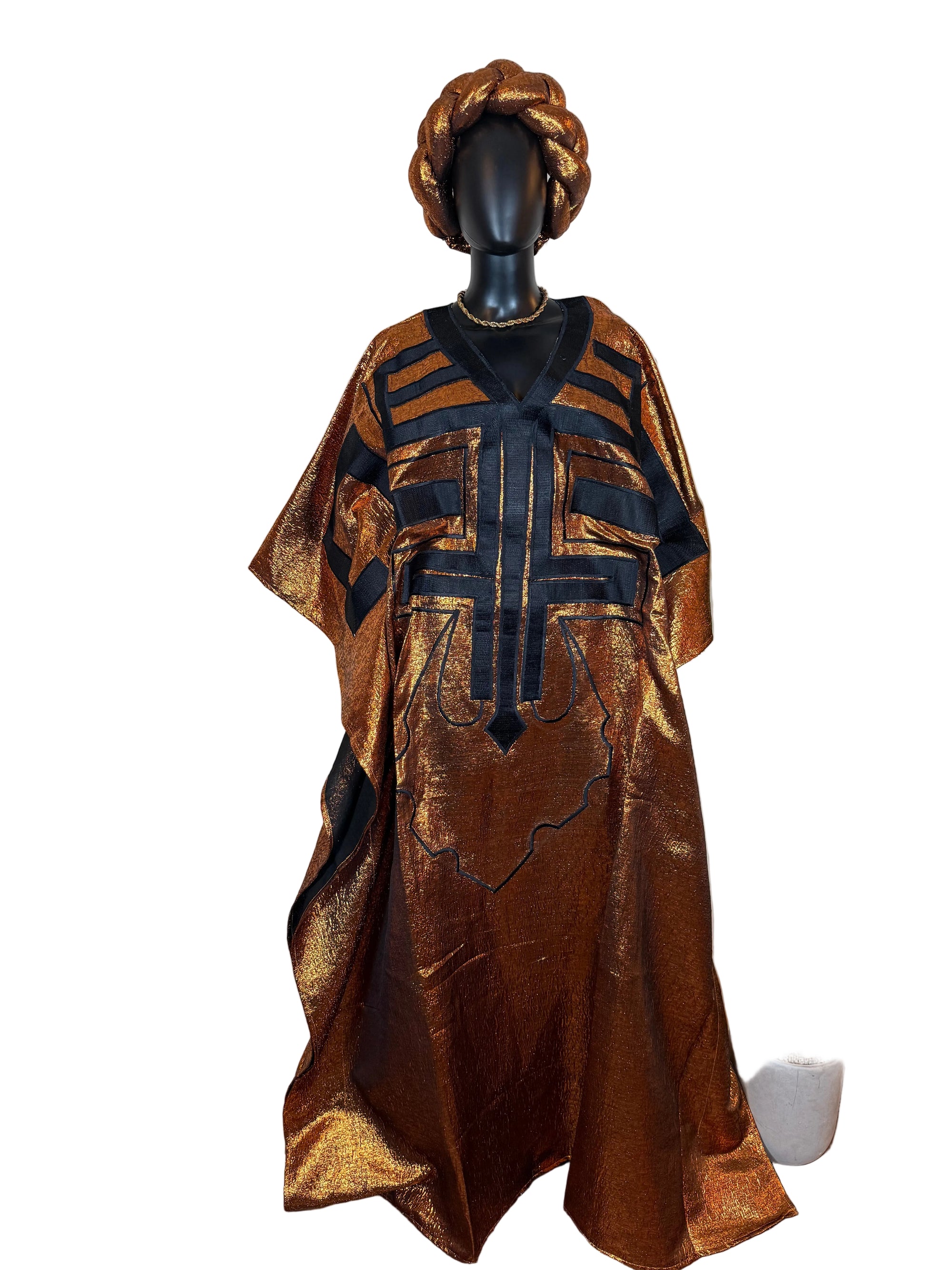 Sophie Luxury embroidered Brocade Bubu dress