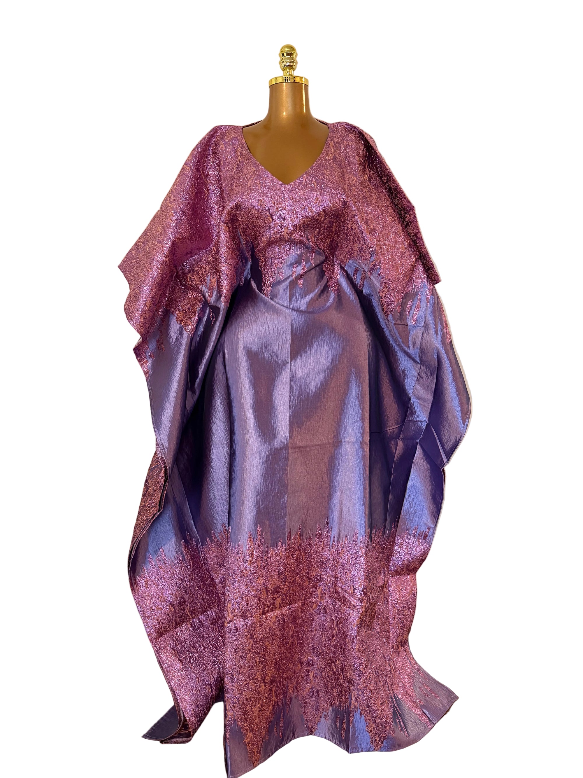 Imade Luxury brocade butterfly boubou dress with head tie