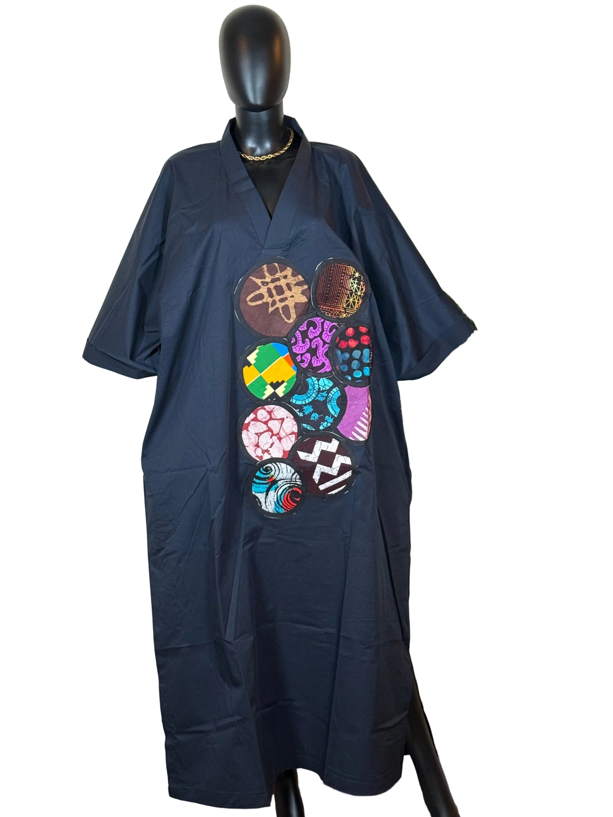 Cotton Ankara patch Bubu dress