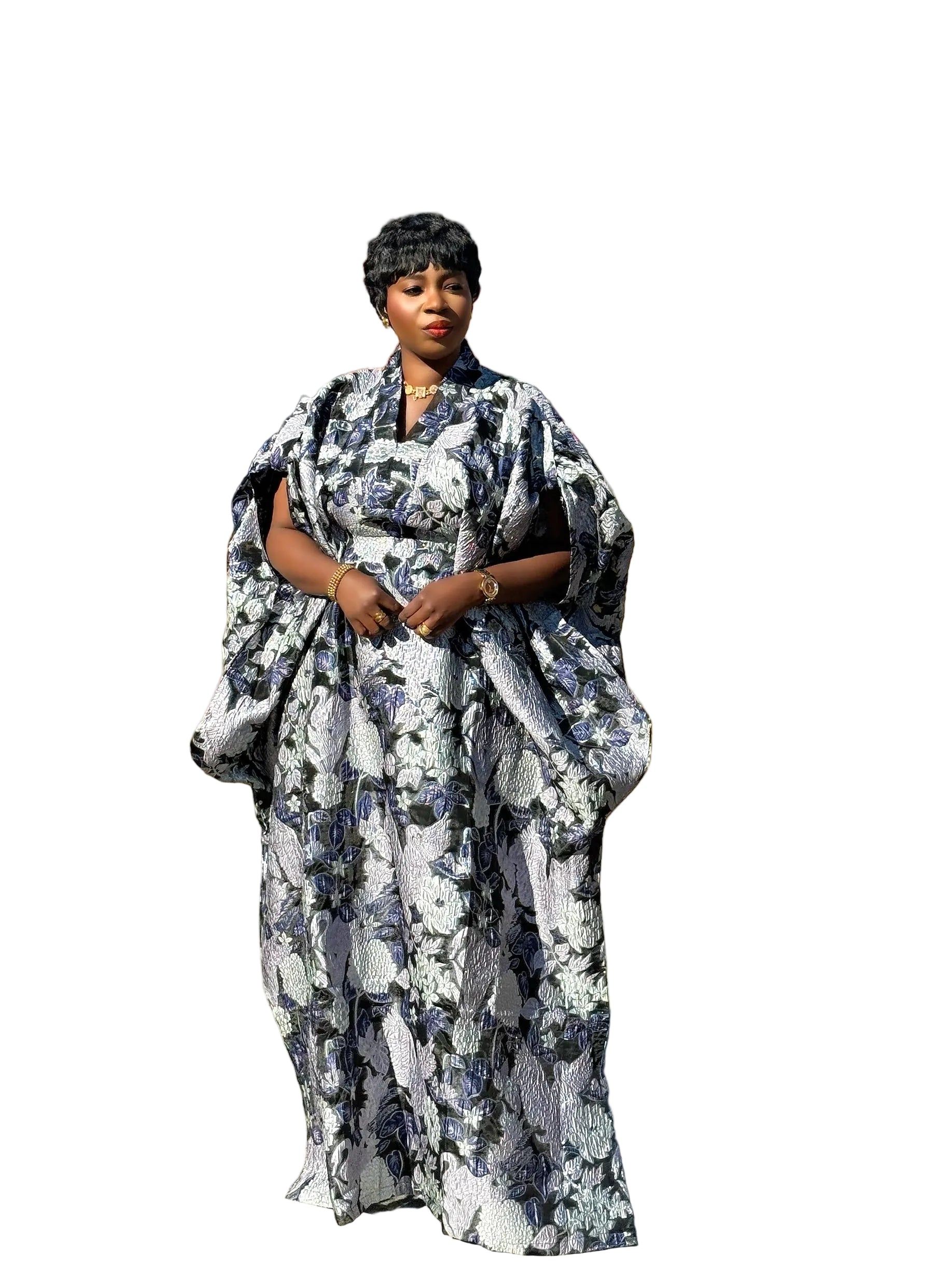 Luxury Brocade Organza boubou