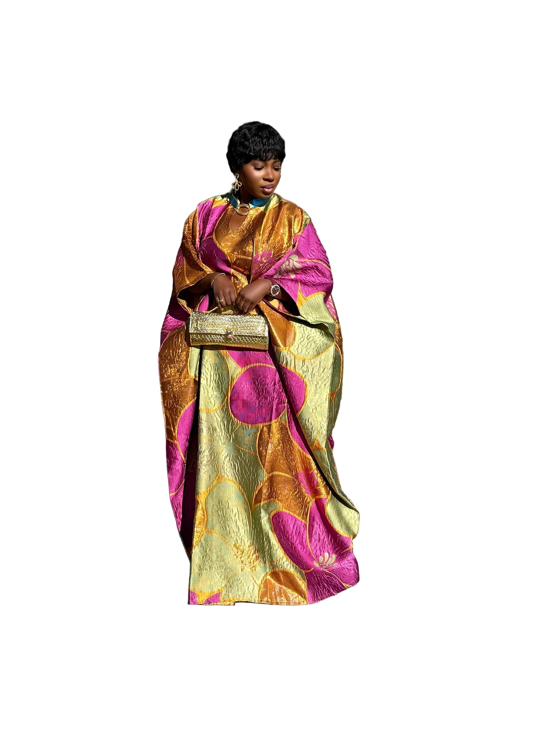 Dela Luxury brocade butterfly Bubu dress