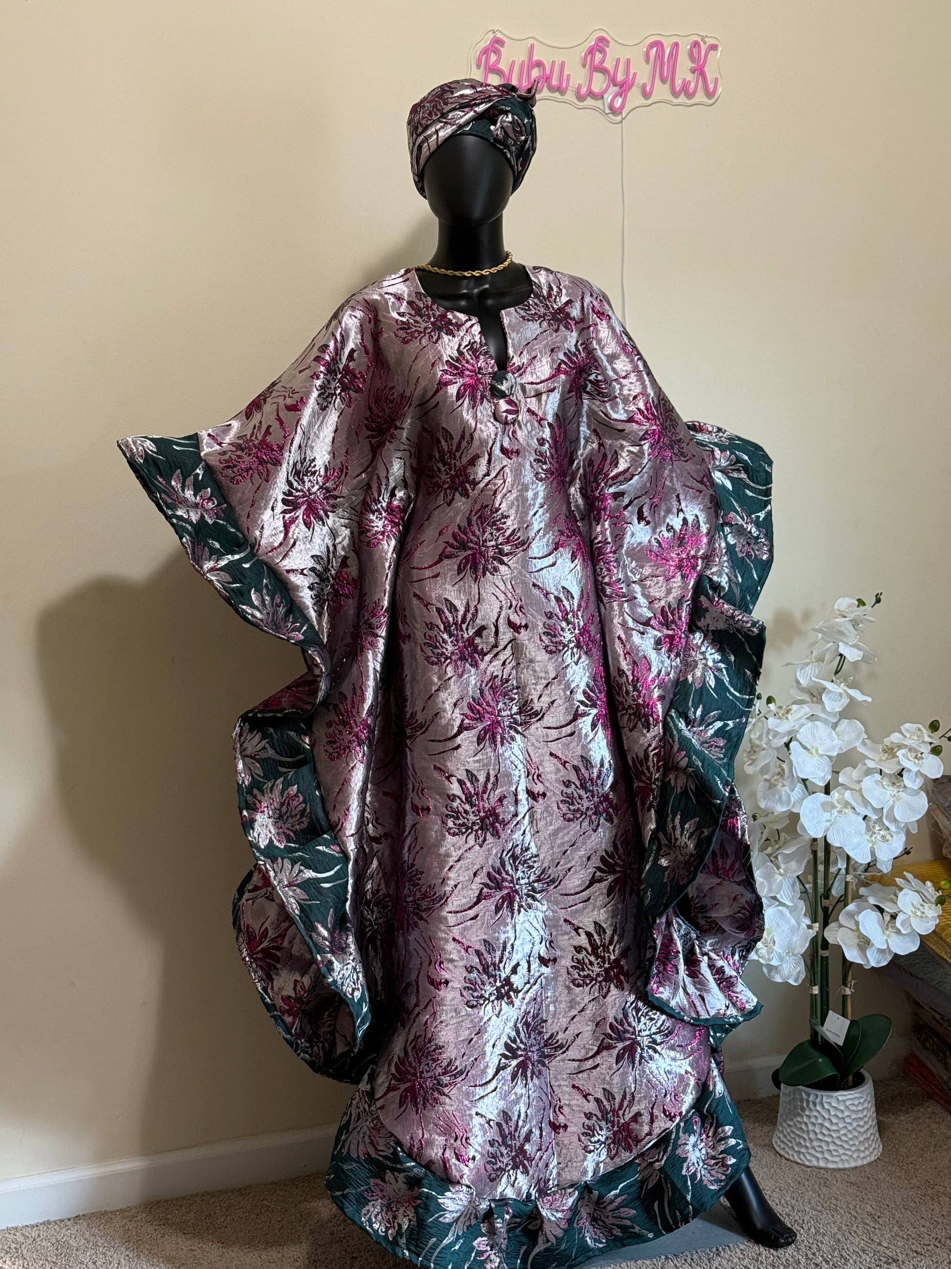 ENO LUXURY BUTTERFLY READY TO WEAR AFRICAN BUBU DRESS, KIMONO/KAFTAN