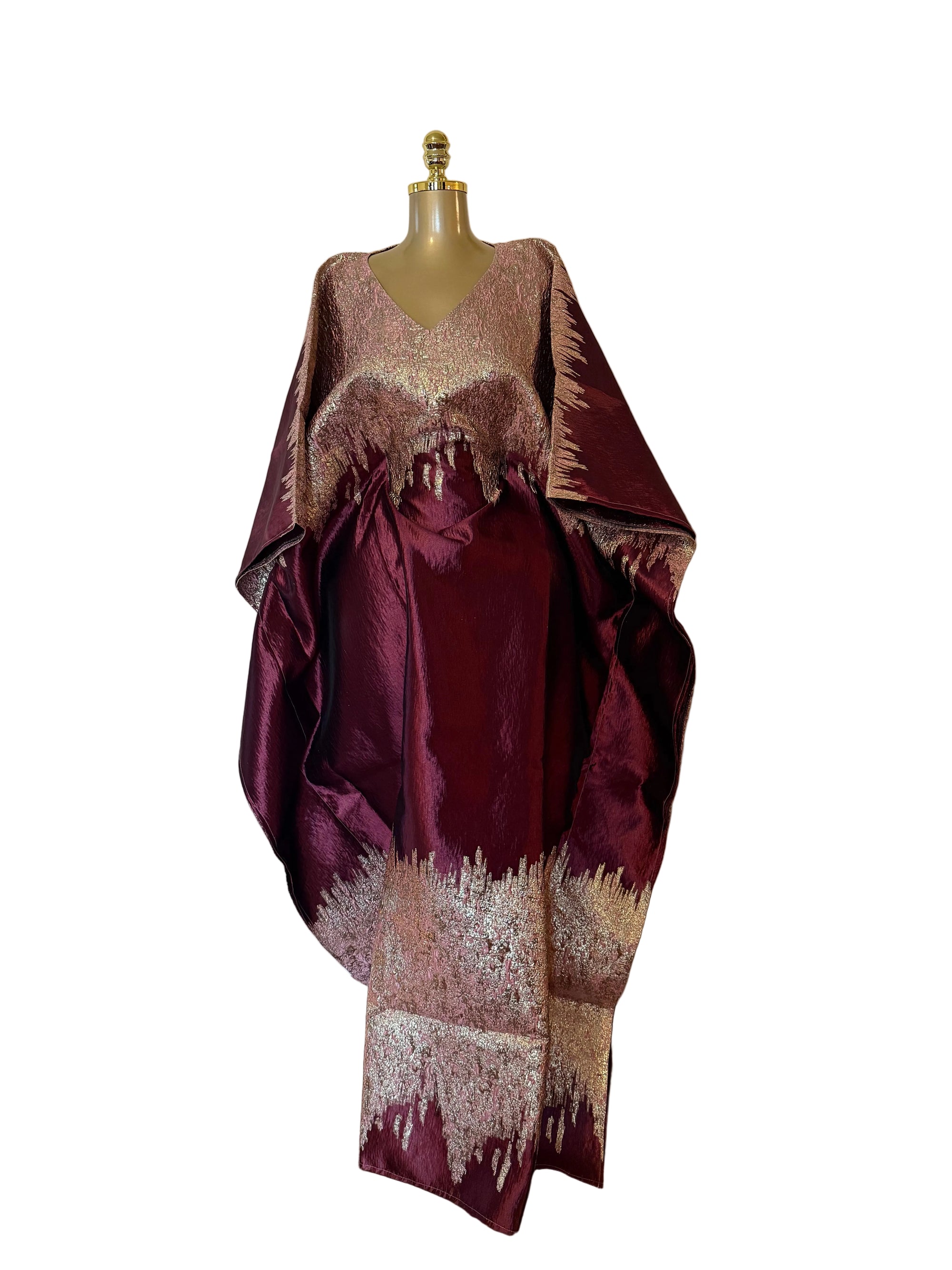 Imade Luxury brocade butterfly boubou dress with head tie