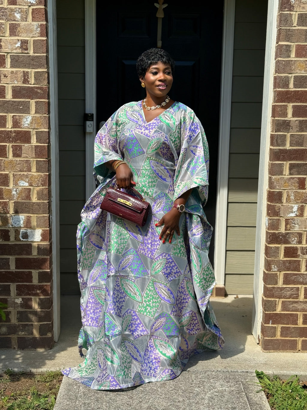 JASMIN Luxury brocade Organza boubou dress