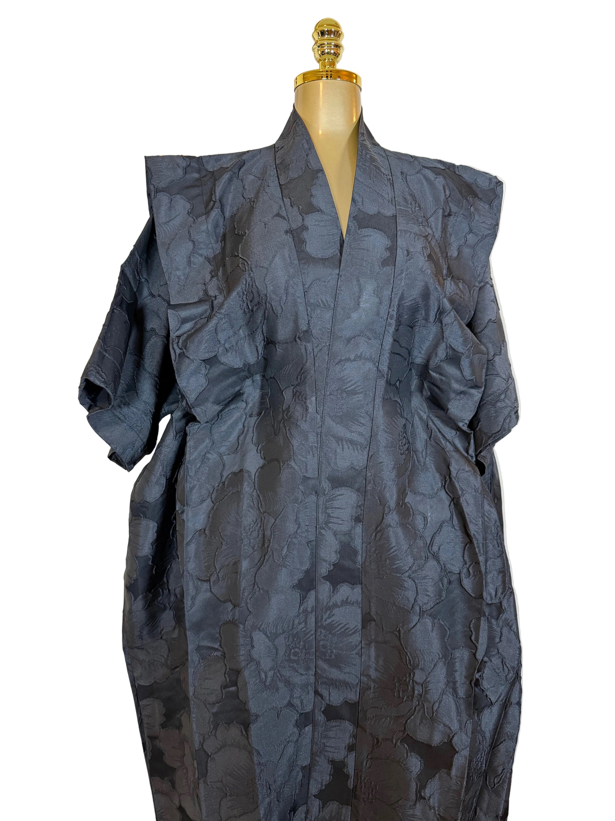 Regal Brocade Bubu Set 62” Luxury Kaftan with Head Wrap & Inner Belt