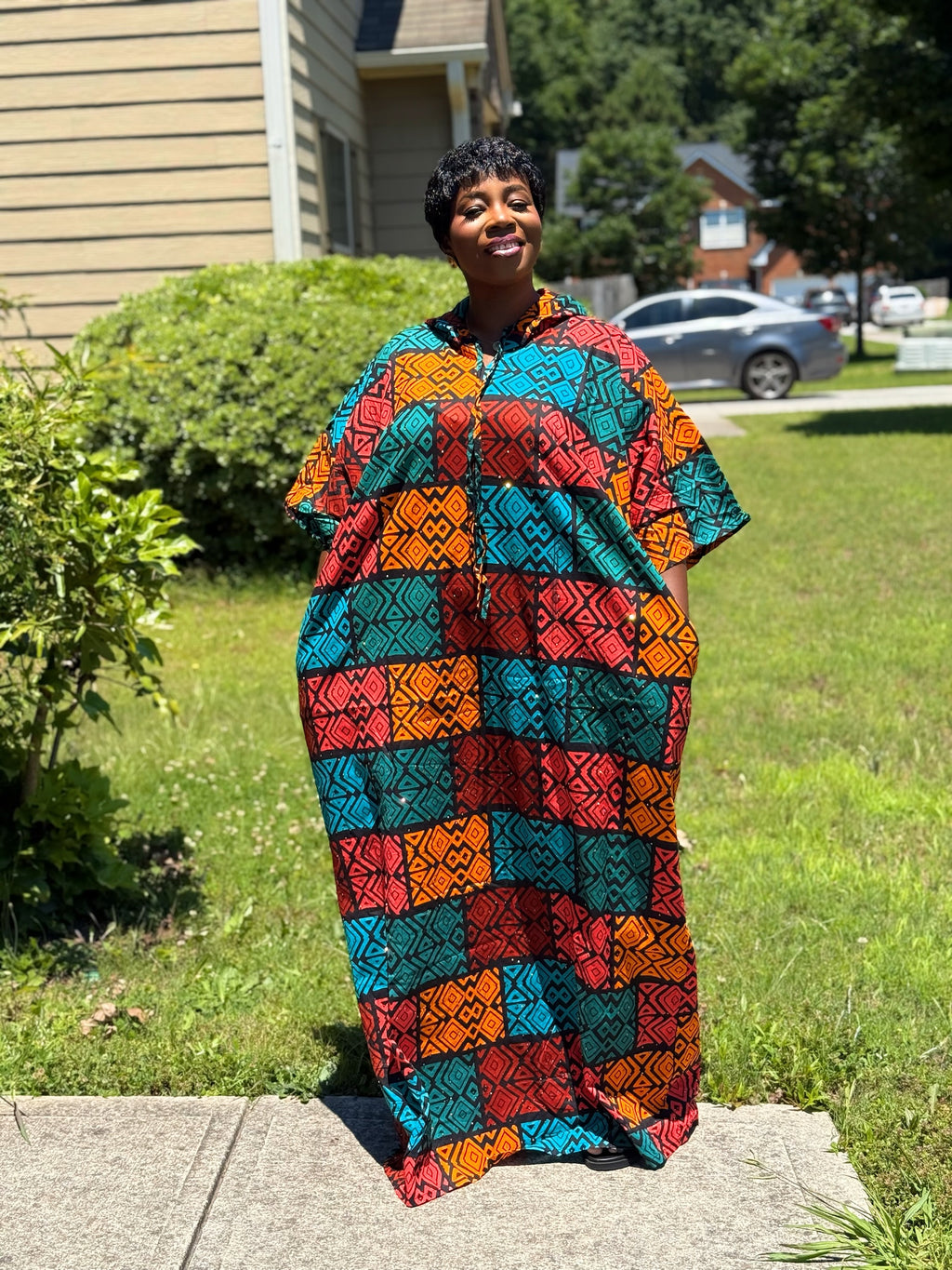 NAA HOODED ANKARA BUBU ( Long)