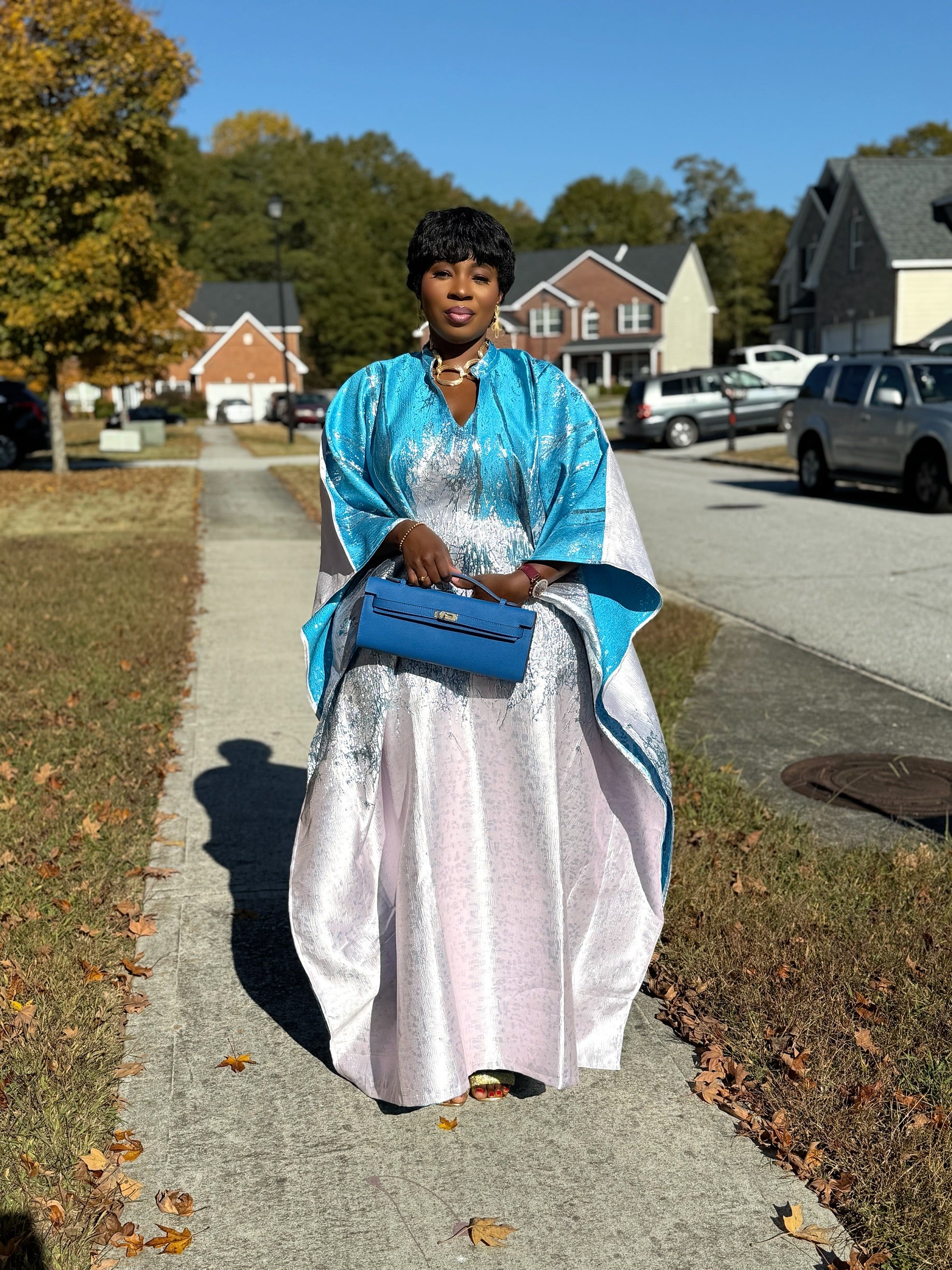 Grace  Luxury Brocade Bubu with Scarf