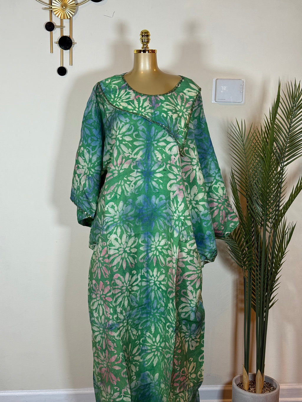 Hand beaded Cotton Batik (Adire) Bubu