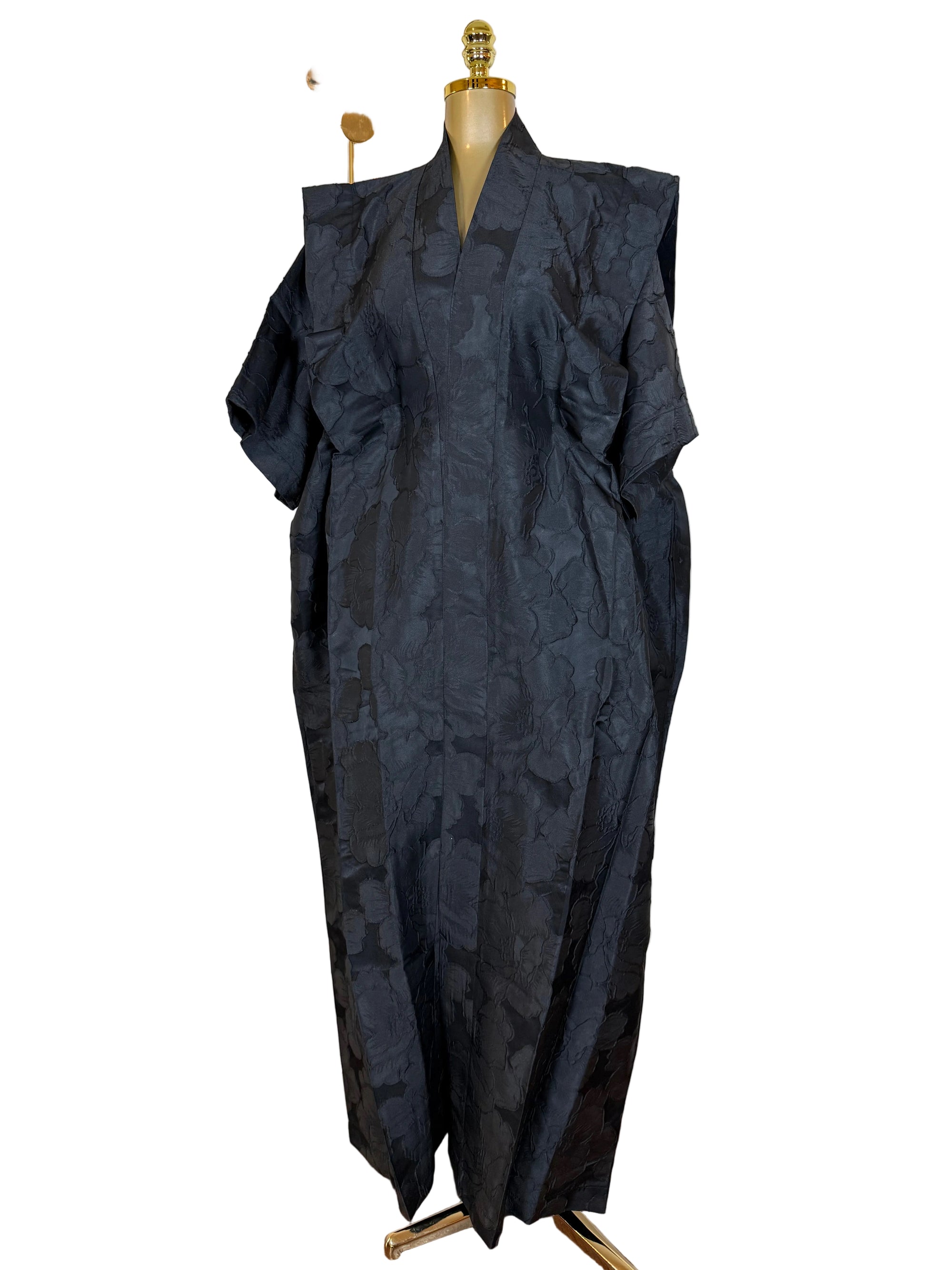 Regal Brocade Bubu Set 62” Luxury Kaftan with Head Wrap & Inner Belt
