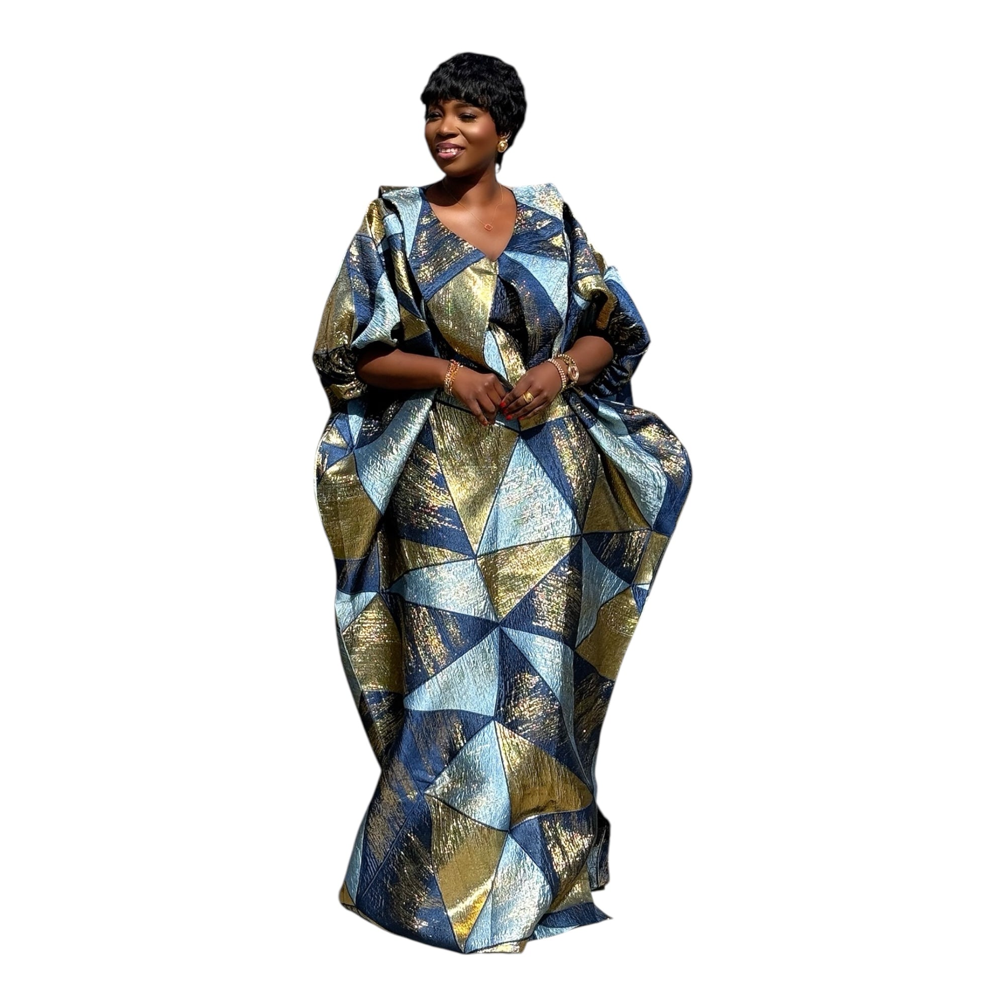 Maya  Luxury Brocade boubou dress with head wrap