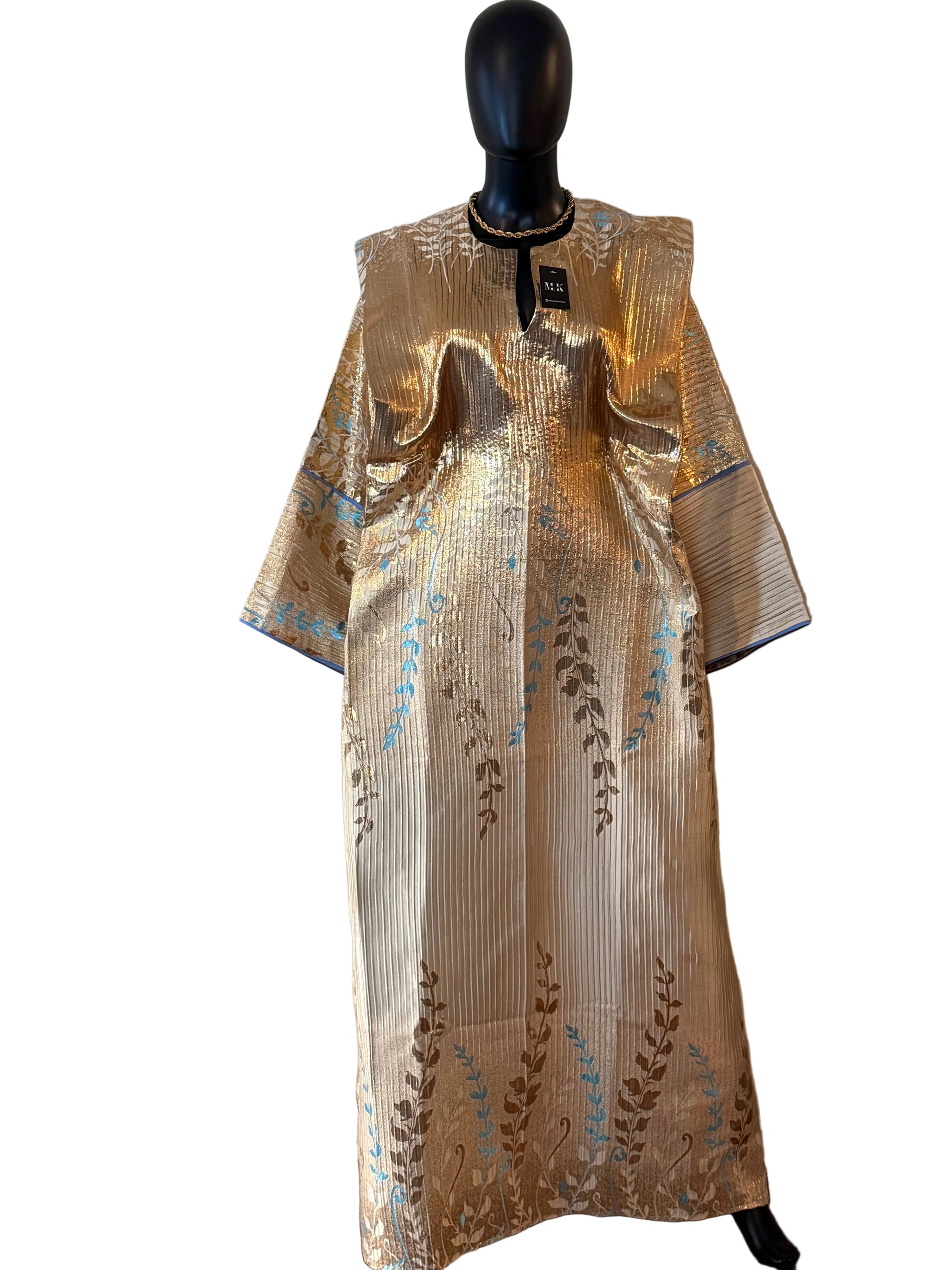 Emilia Luxury full sleeve brocade boubou dress with head wrap