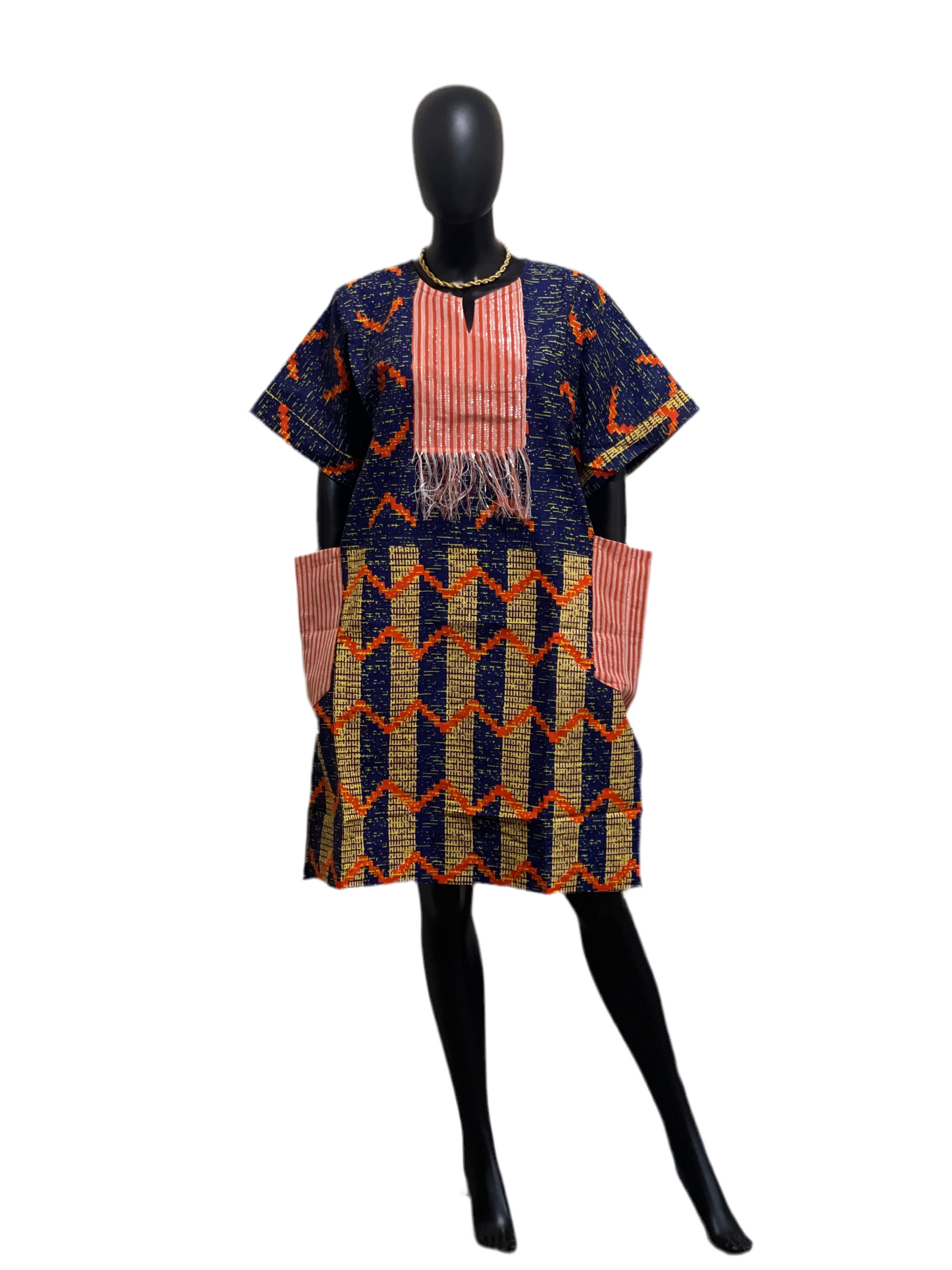 Short Ankara Bubu Dress with Asoke
