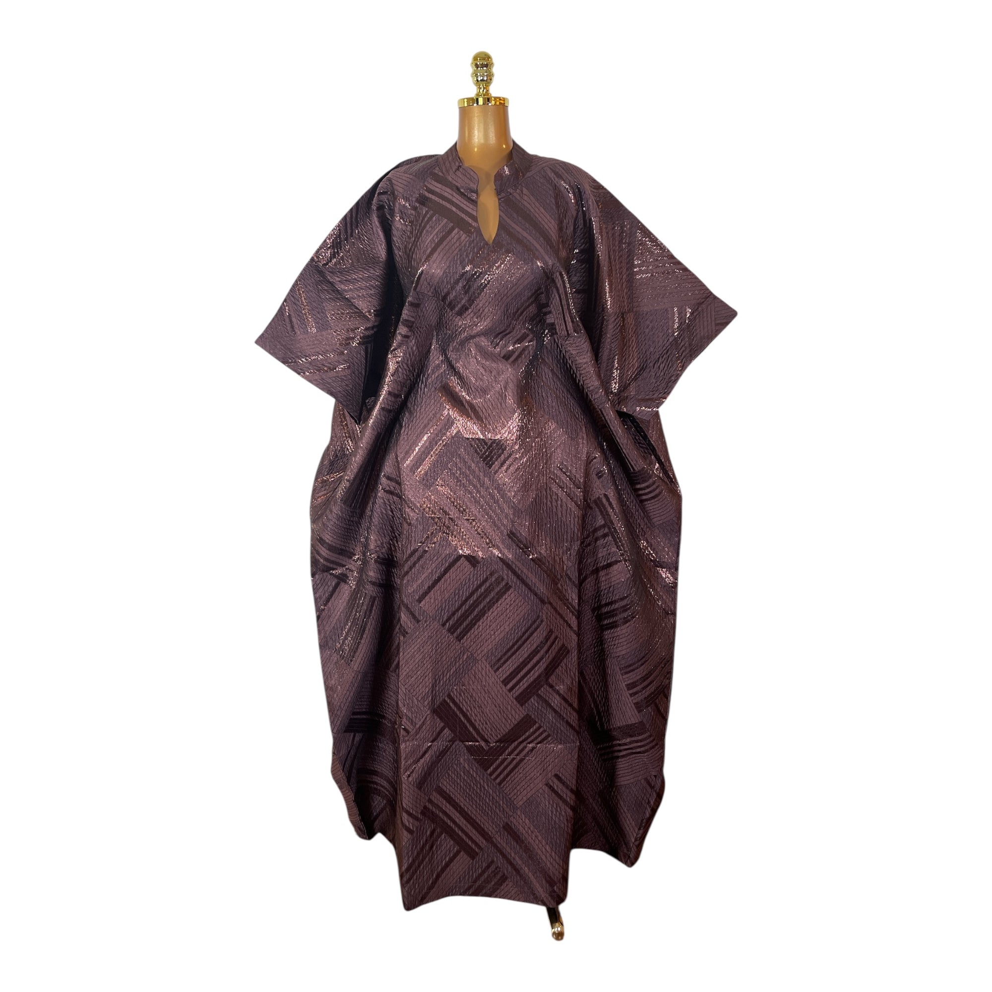 Luxury brocade boubou dress with head wrap