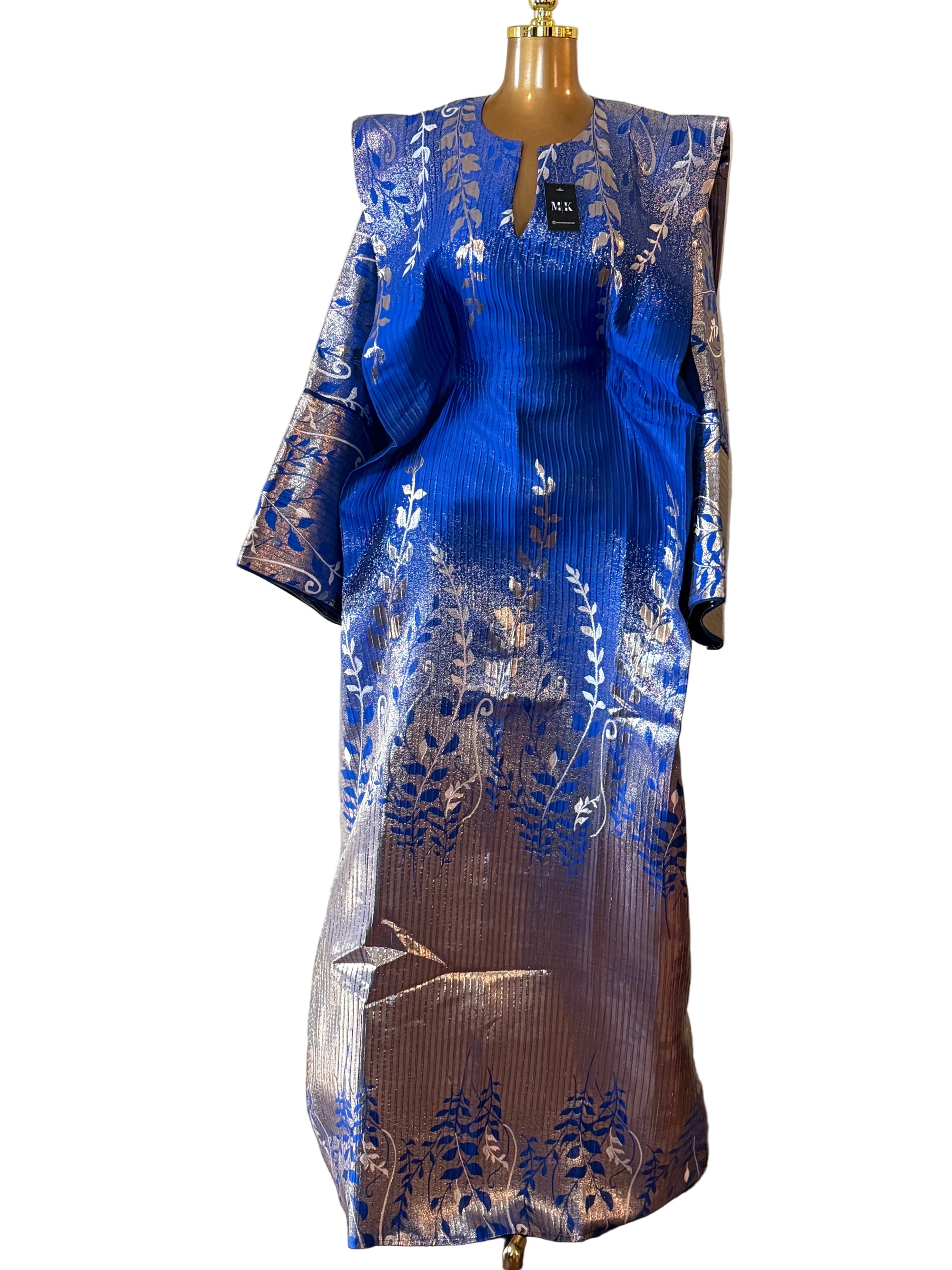 Emilia Luxury full sleeve brocade boubou dress with head wrap
