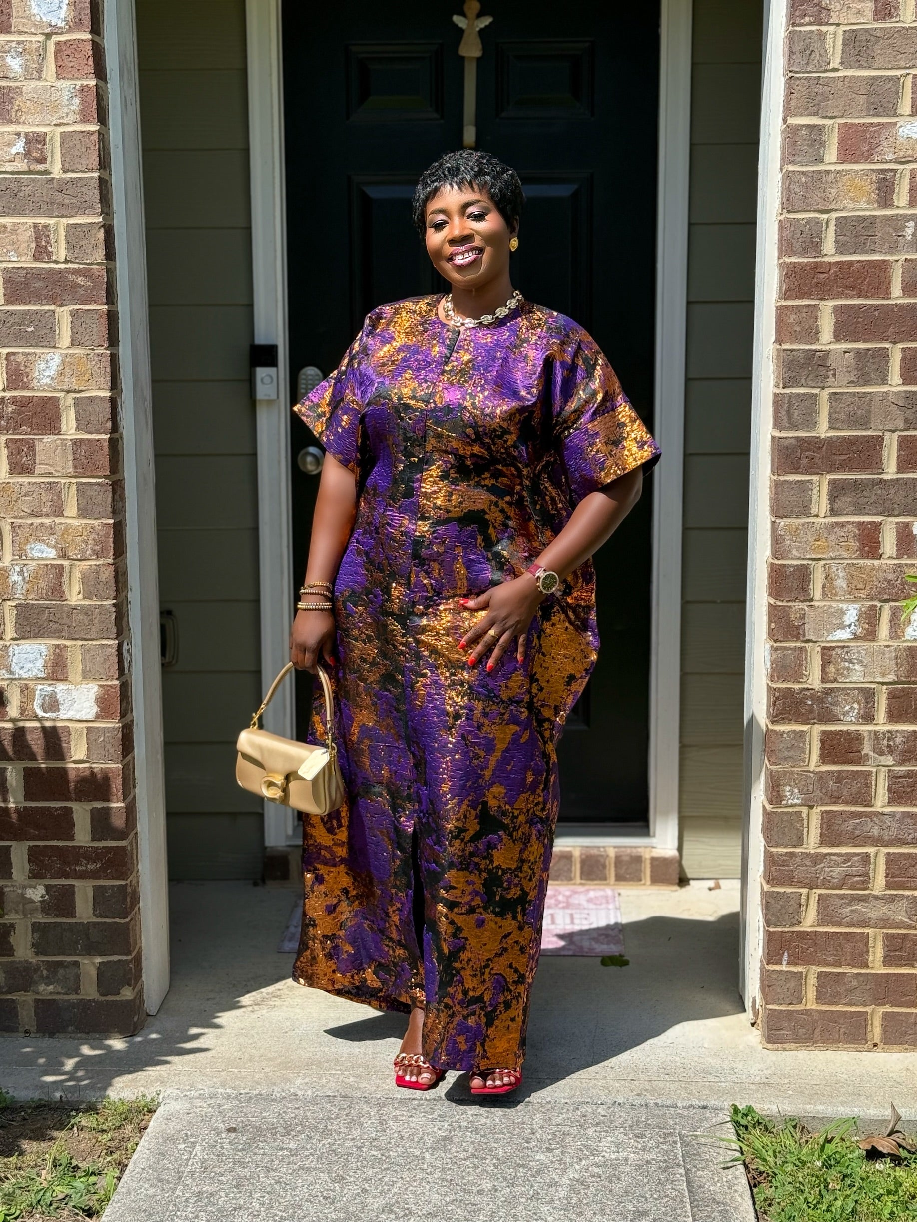 JASMIN Luxury brocade boubou dress Petite
