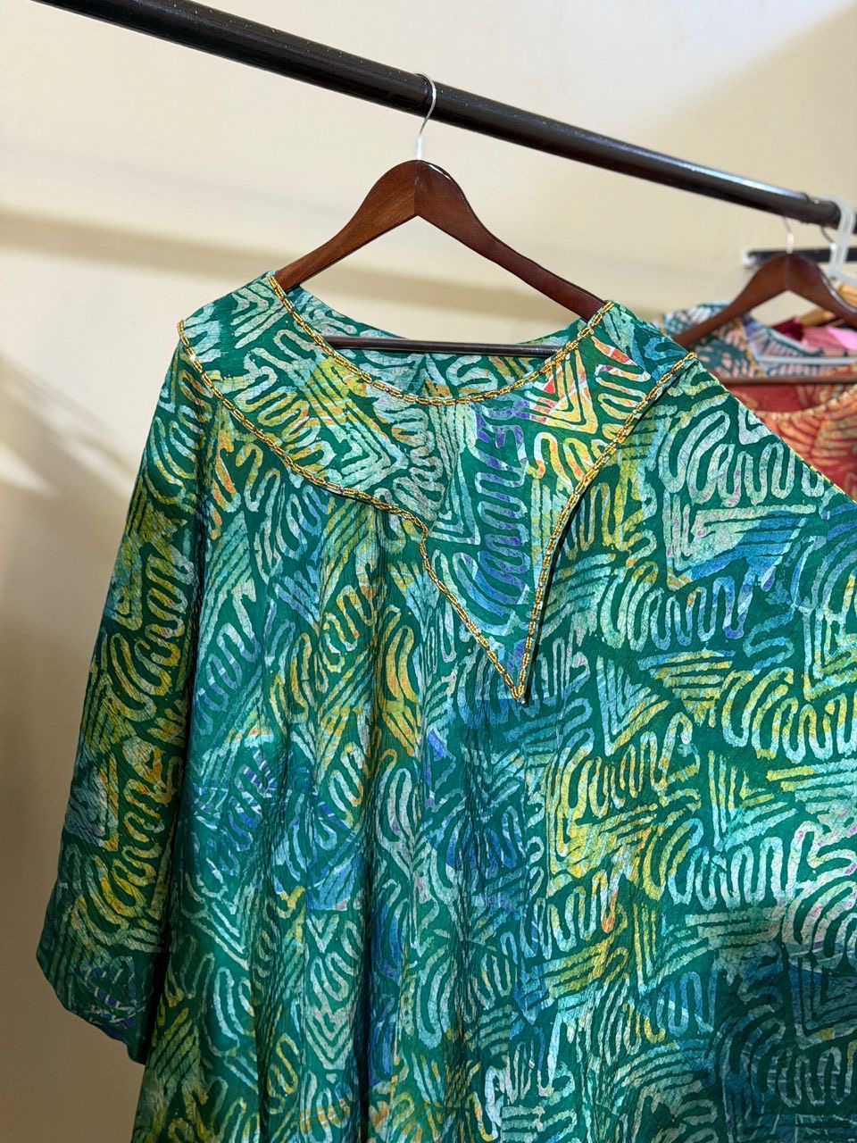 Hand beaded Cotton Batik (Adire) Bubu