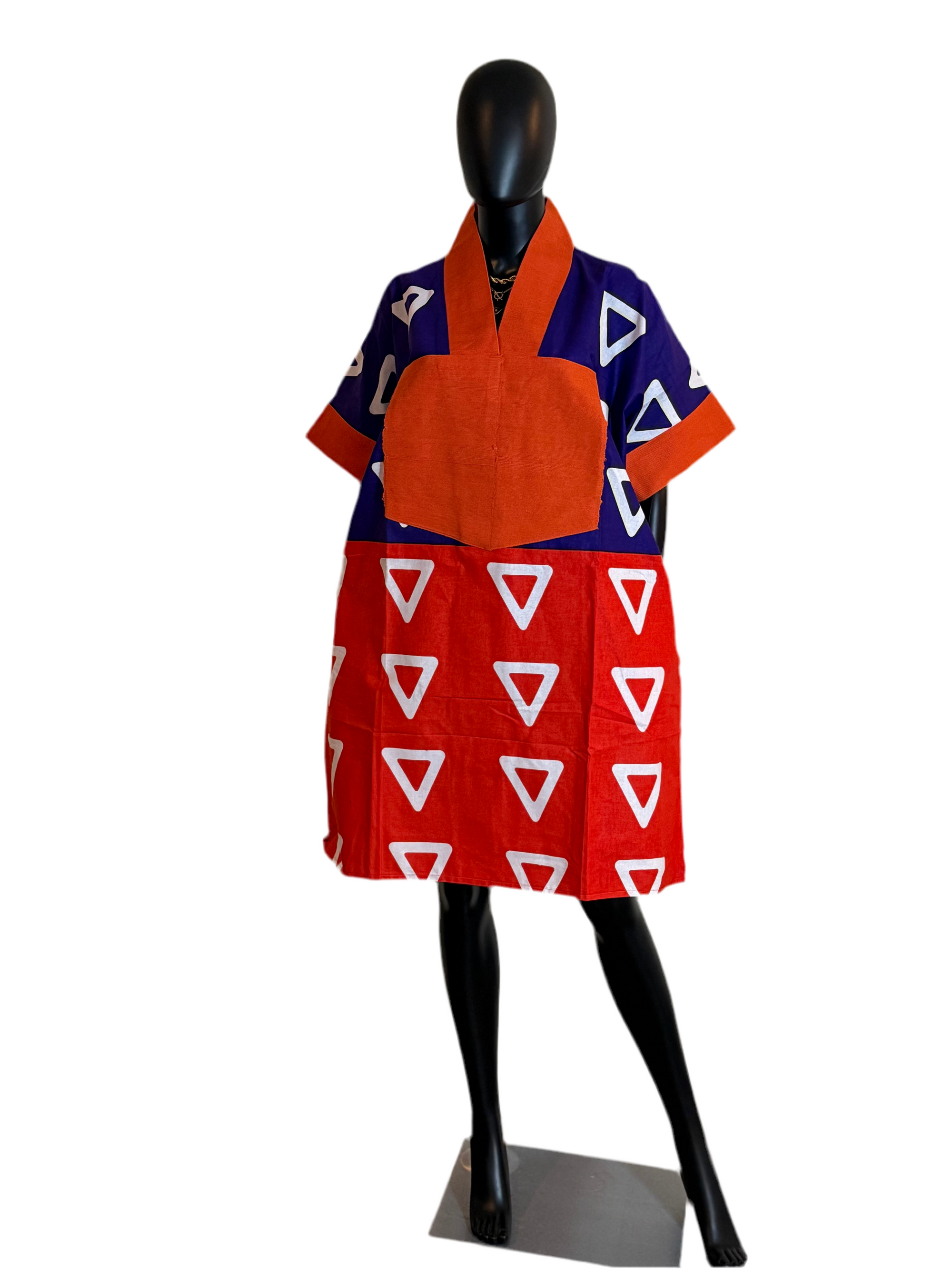 Short Ankara Bubu Dress with Asoke