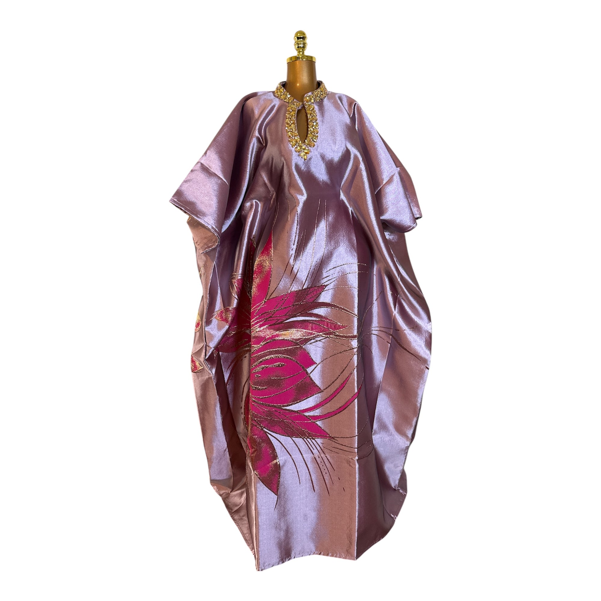 Grace  Luxury embellished Brocade Bubu with Scarf