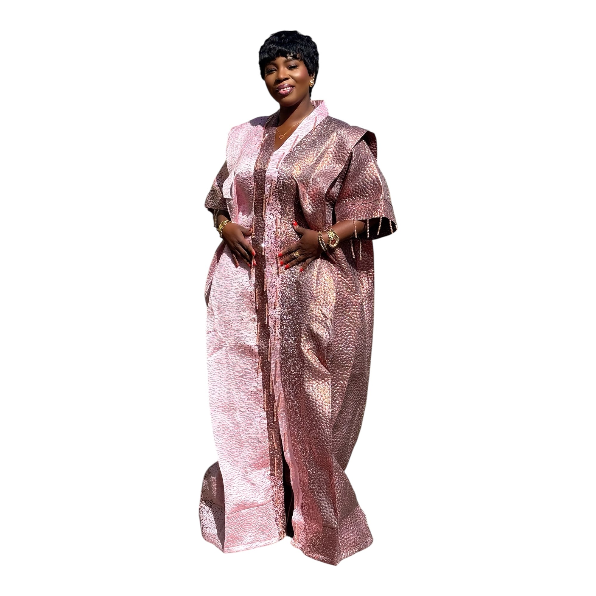 Adeola Beaded ombré Brocade Bubu