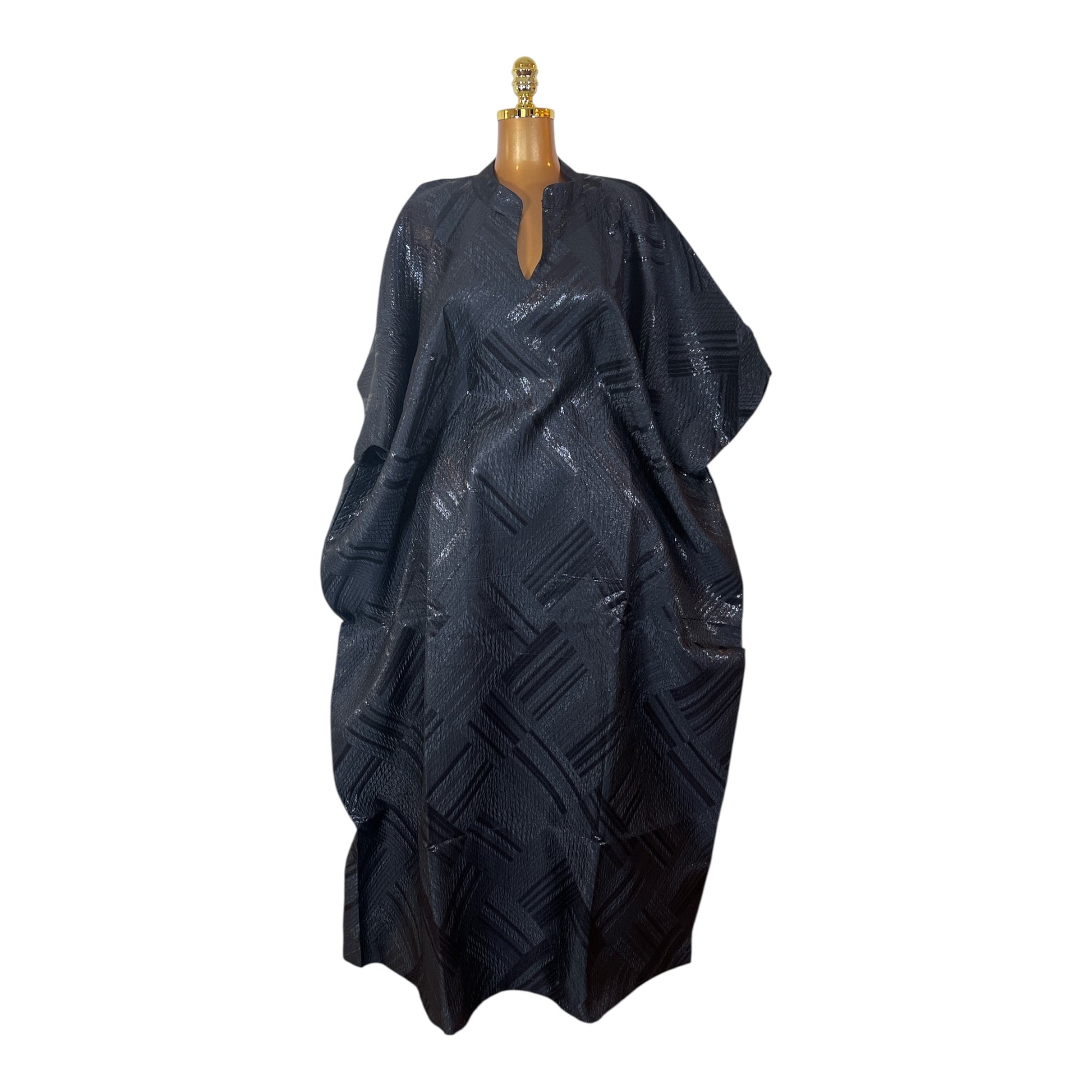 Luxury brocade boubou dress with head wrap