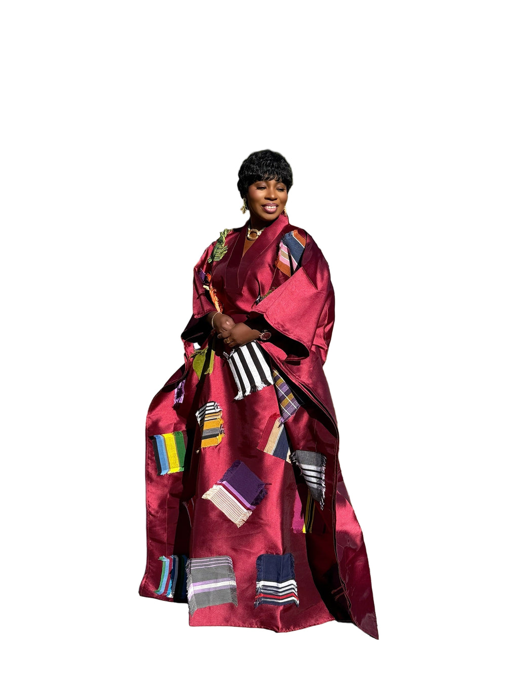 Luxury mikado with ASOKE patches Bubu butterfly dress