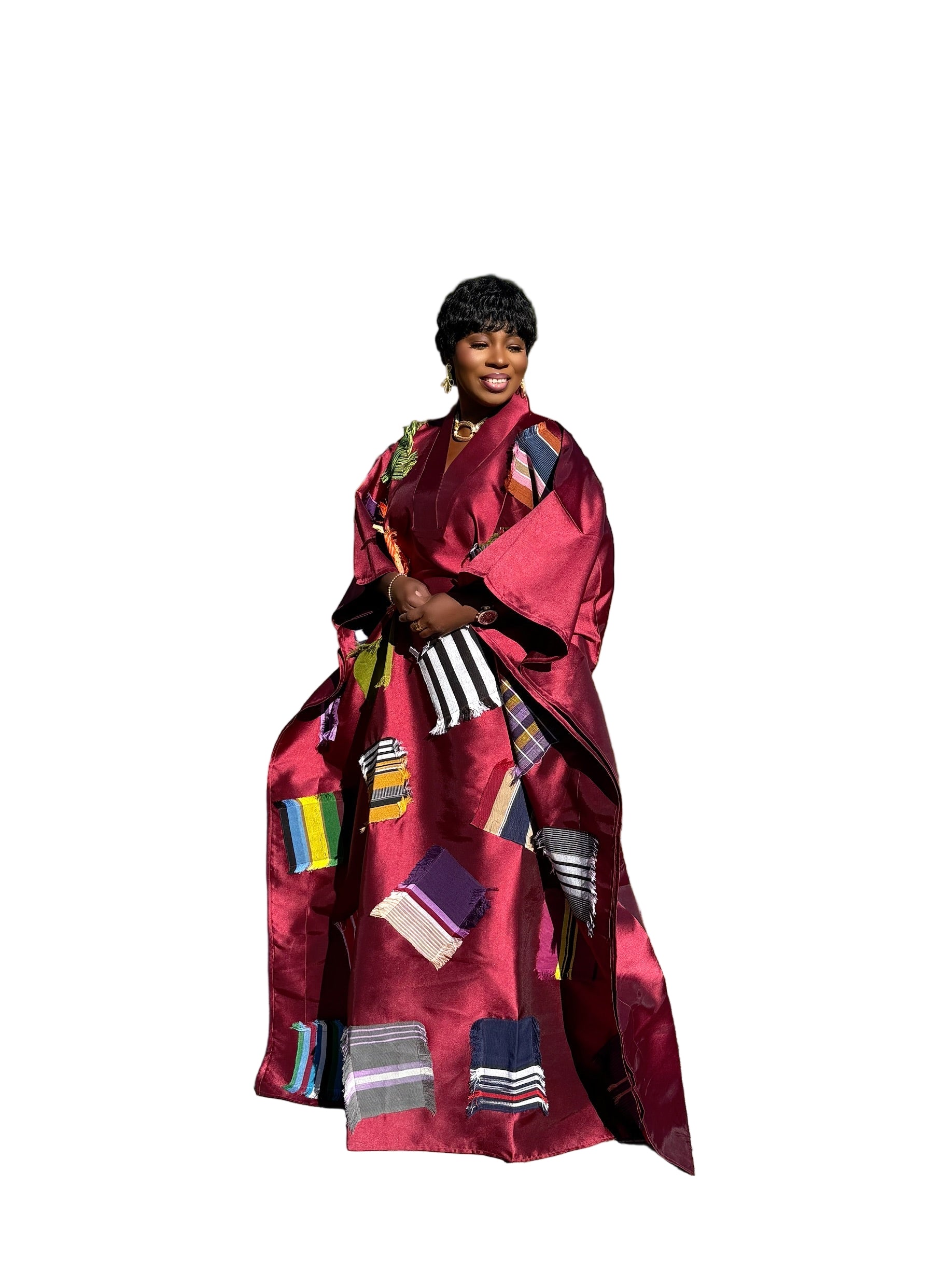 Luxury mikado with ASOKE patches Bubu butterfly dress