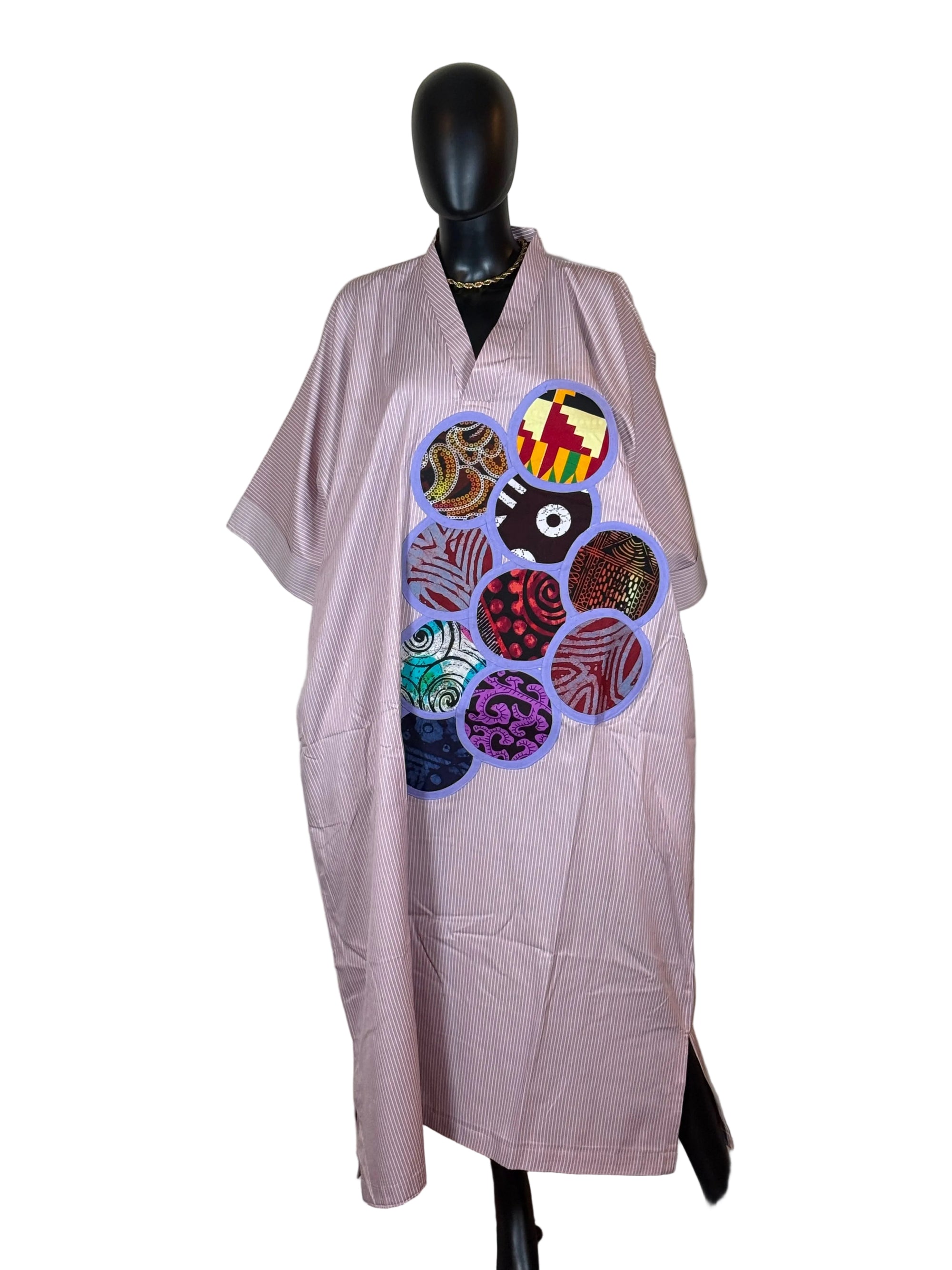 Cotton Ankara patch Bubu dress